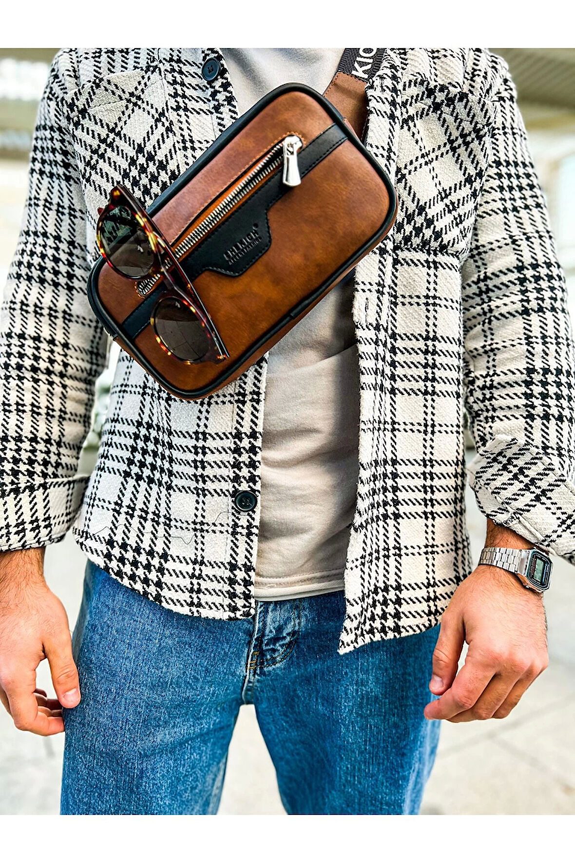 CH101 Poani Tablet Erkek Çanta SIYAH/TABA