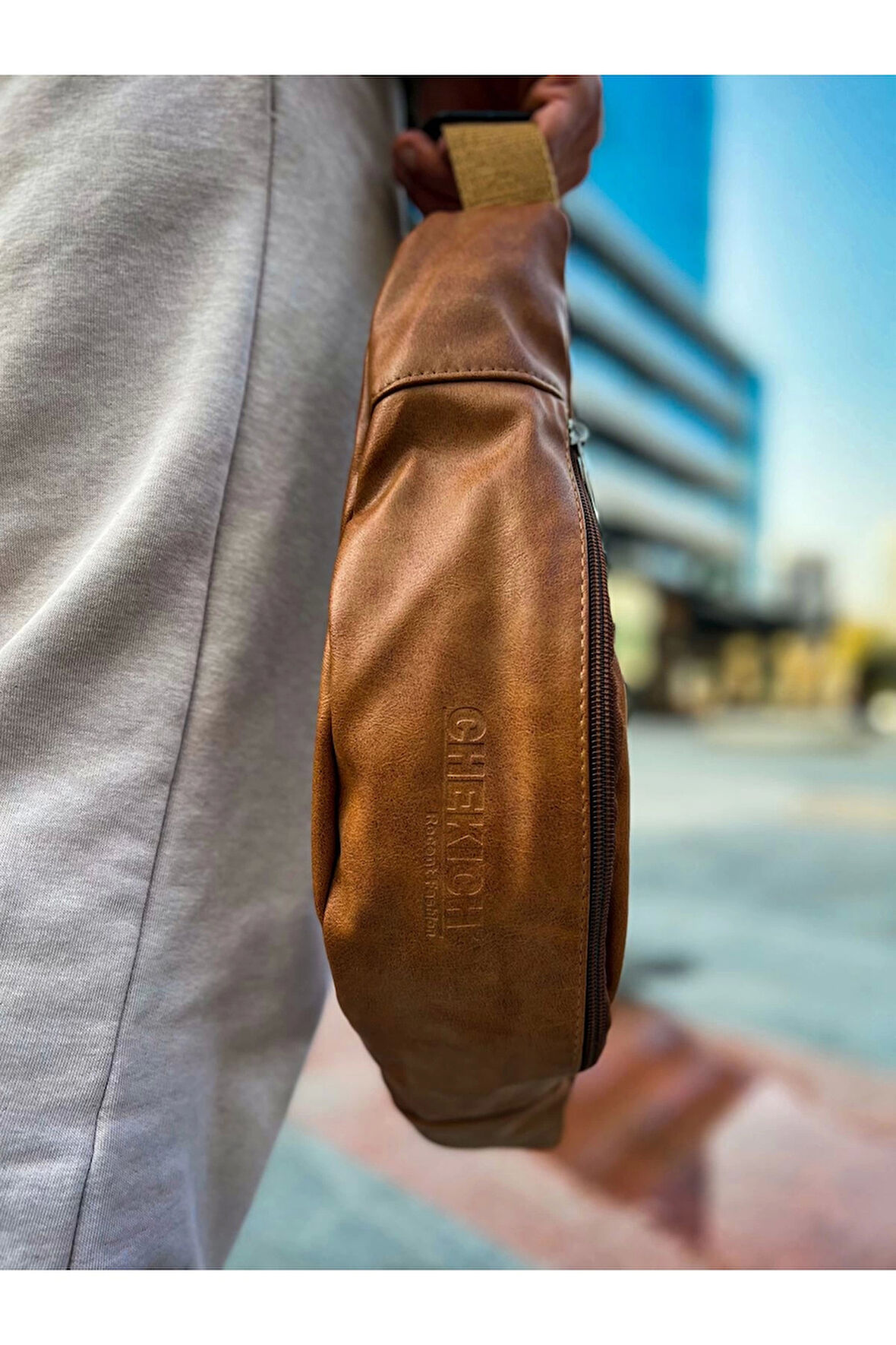 CNT010 Cilt Deri Erkek Çapraz Çanta TABA