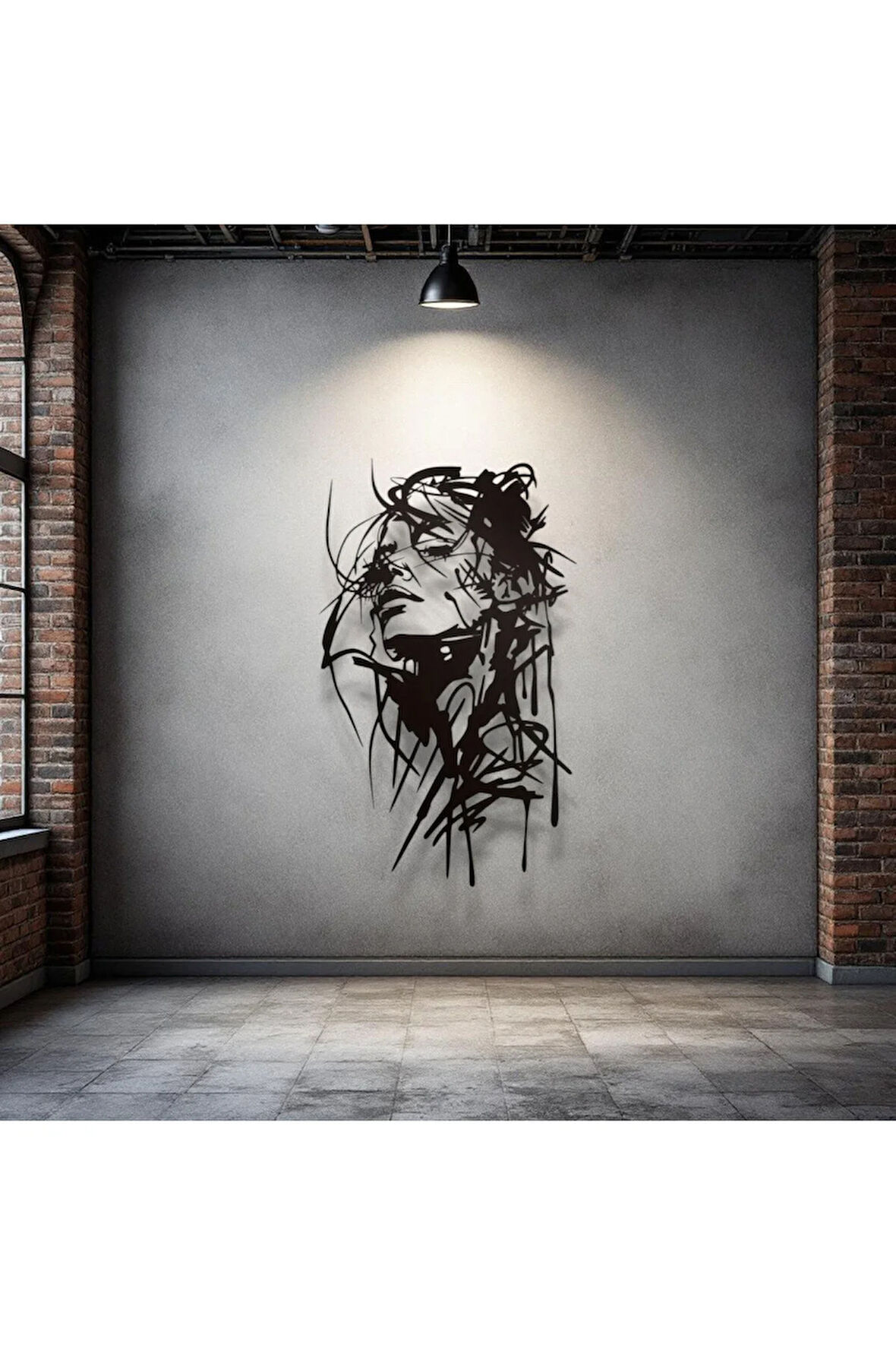 Modern Kadın Silüeti Metal Duvar Dekoru – Minimalist Çizgi Sanatı