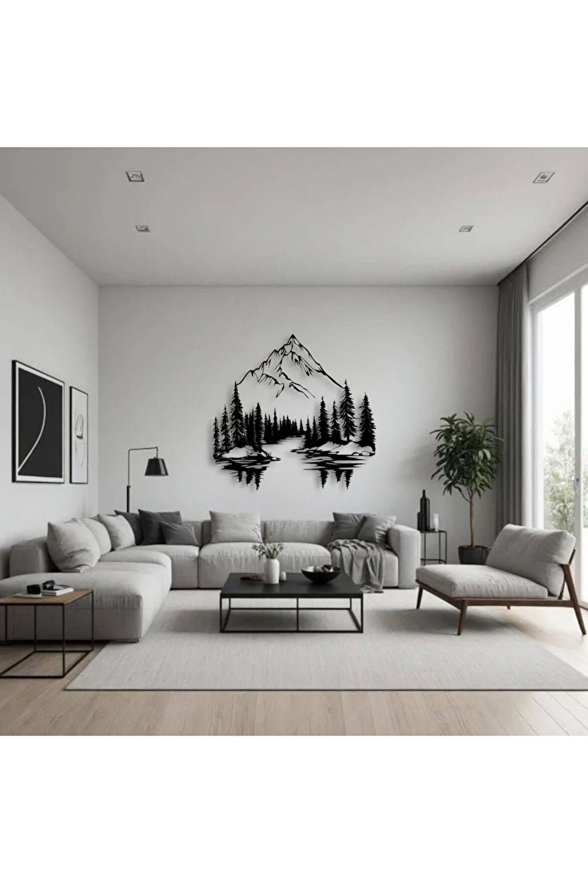Metal Dağ Manzara Duvar Dekoru – Modern Doğa Temalı Dekoratif Duvar Tablosu Ev Ofis Tasarım