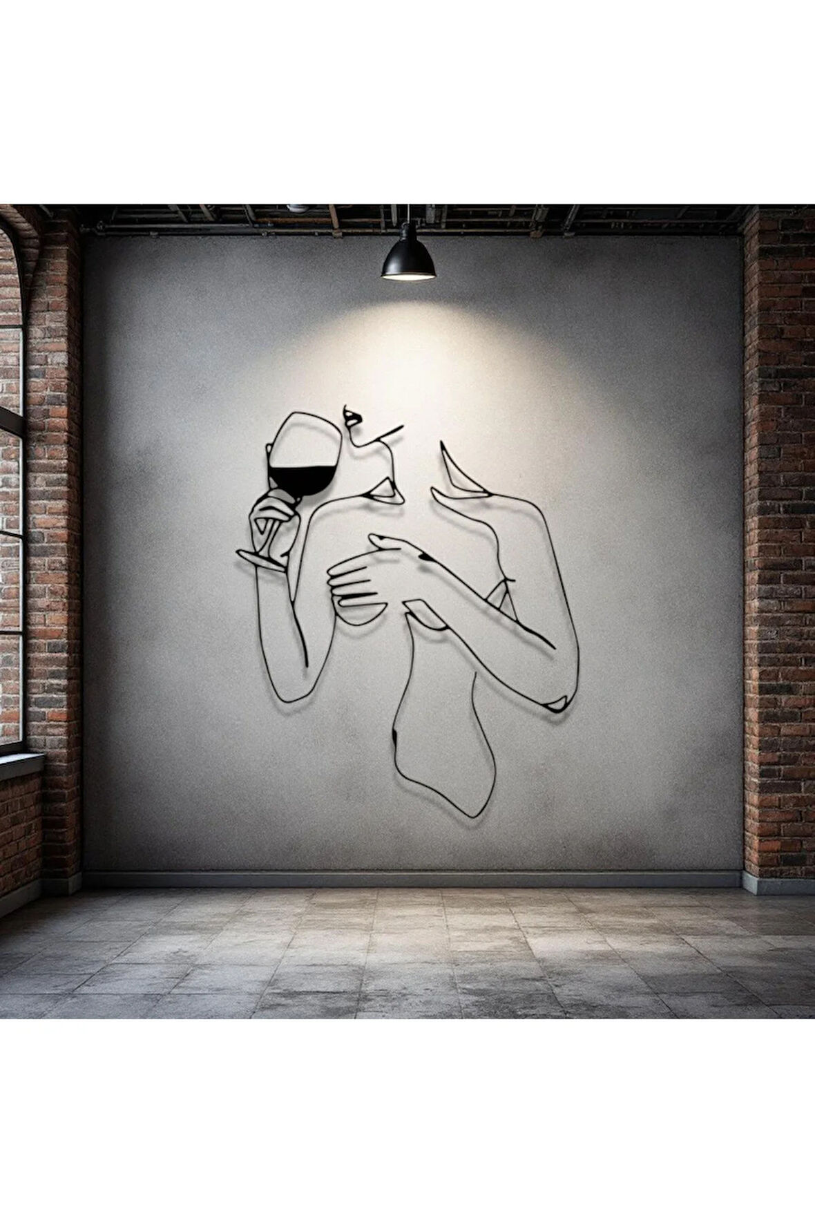 Metal Kadın Siluet Duvar Dekoru – Modern Minimalist Sanat Tasarımı Ev Ofis Salon Duvar Aksesuarı