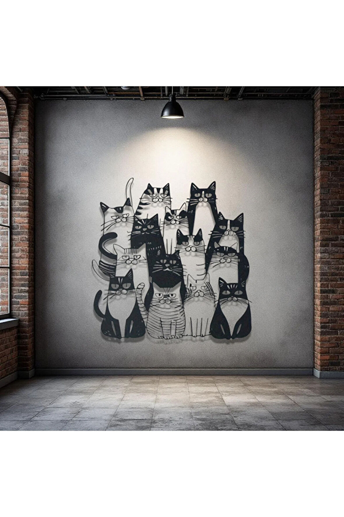 Metal Kedi Duvar Dekoru – Modern Karikatür Tasarım Ev Ofis Dekoratif Kedi Tablosu