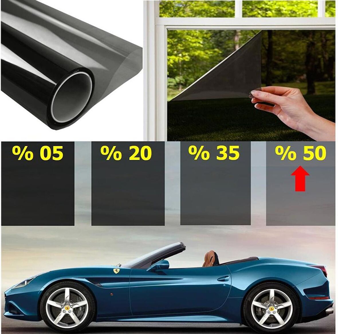 CAM FİLMİ ÇİZİLMEZ AMERİKAN AÇIK TON 100 CM X 2 METRE