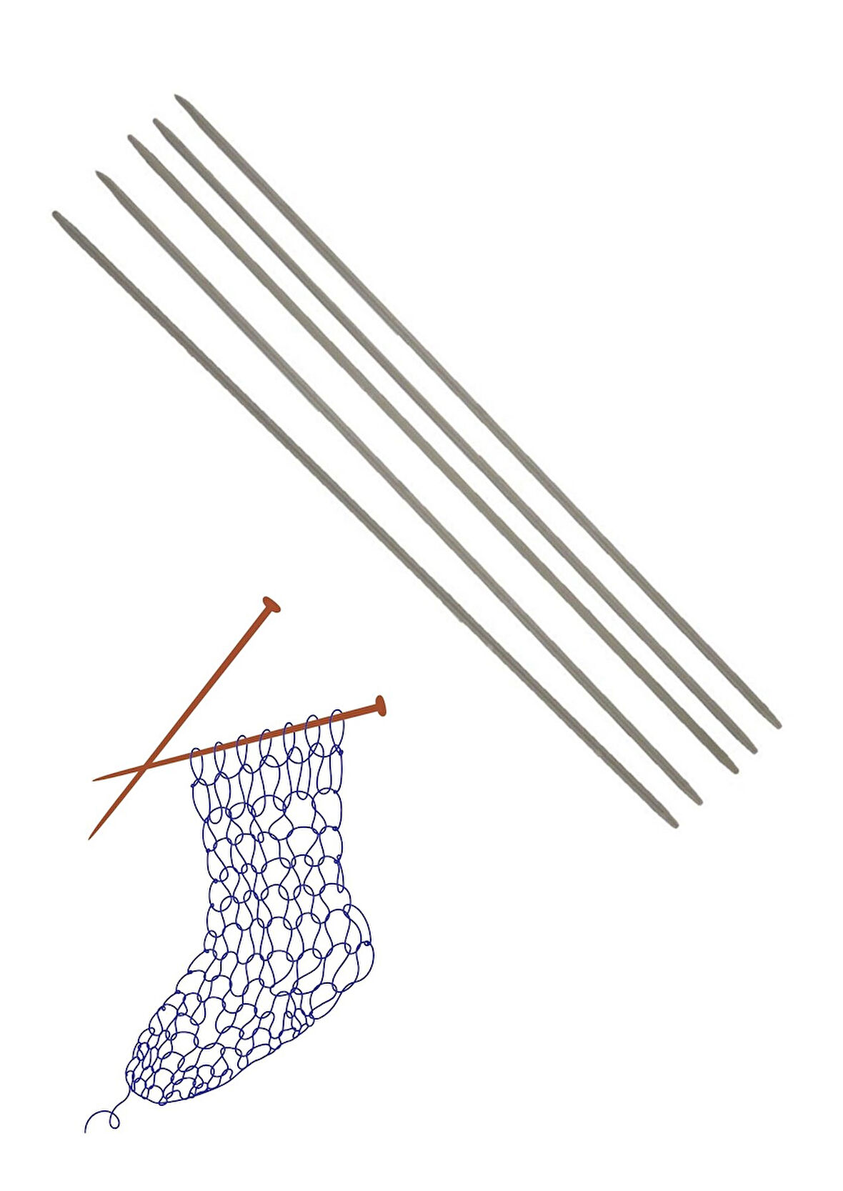 Çorap Şiş Metalize 20 cm 2,5 Numara