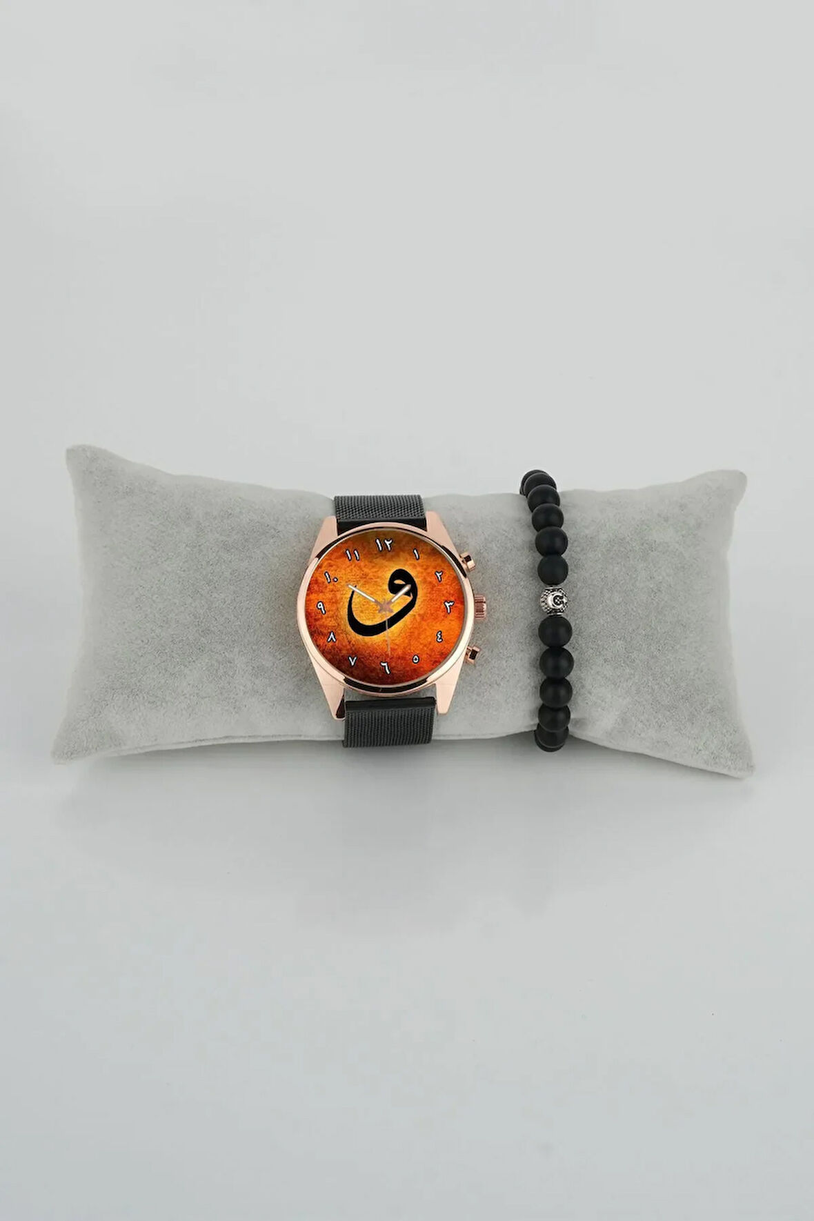 Vav Harfi Alev Fon Arapça Kadran Kadın Kol Saati Bileklik Hediye