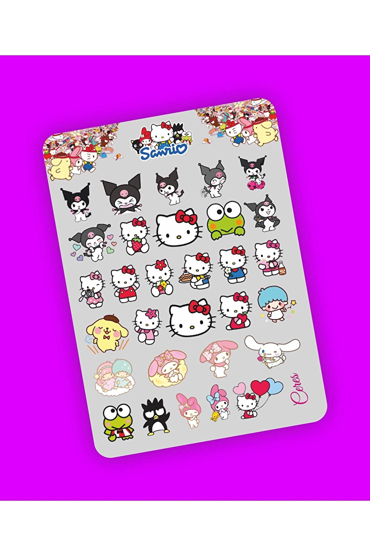Sanrio Karışık Sticker Set Etiket A5 (13x18) 30 Etiket