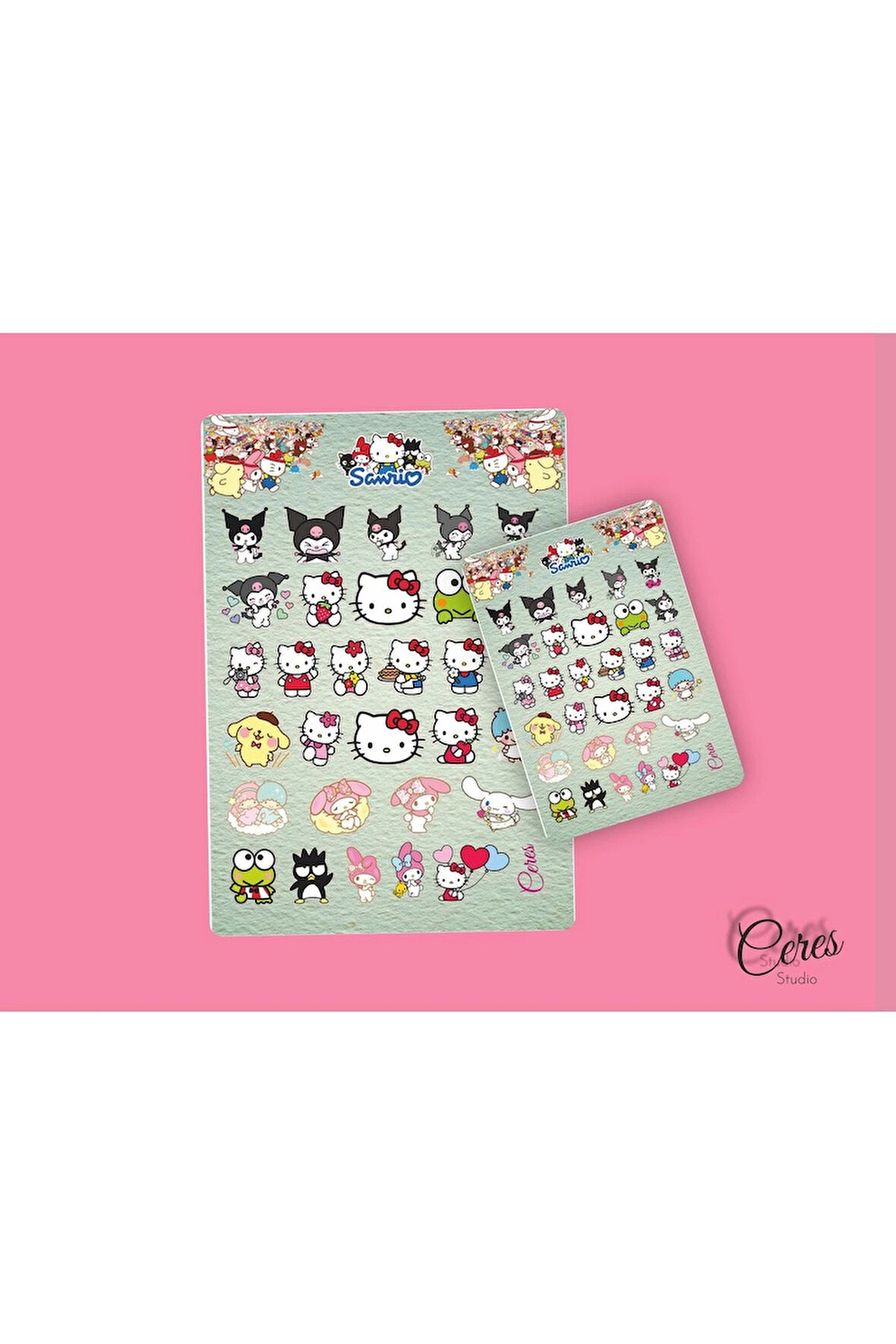 Hello Kitty Sanrio Karışık Sticker Set Etiket 4 Sayfa 70 Etiket