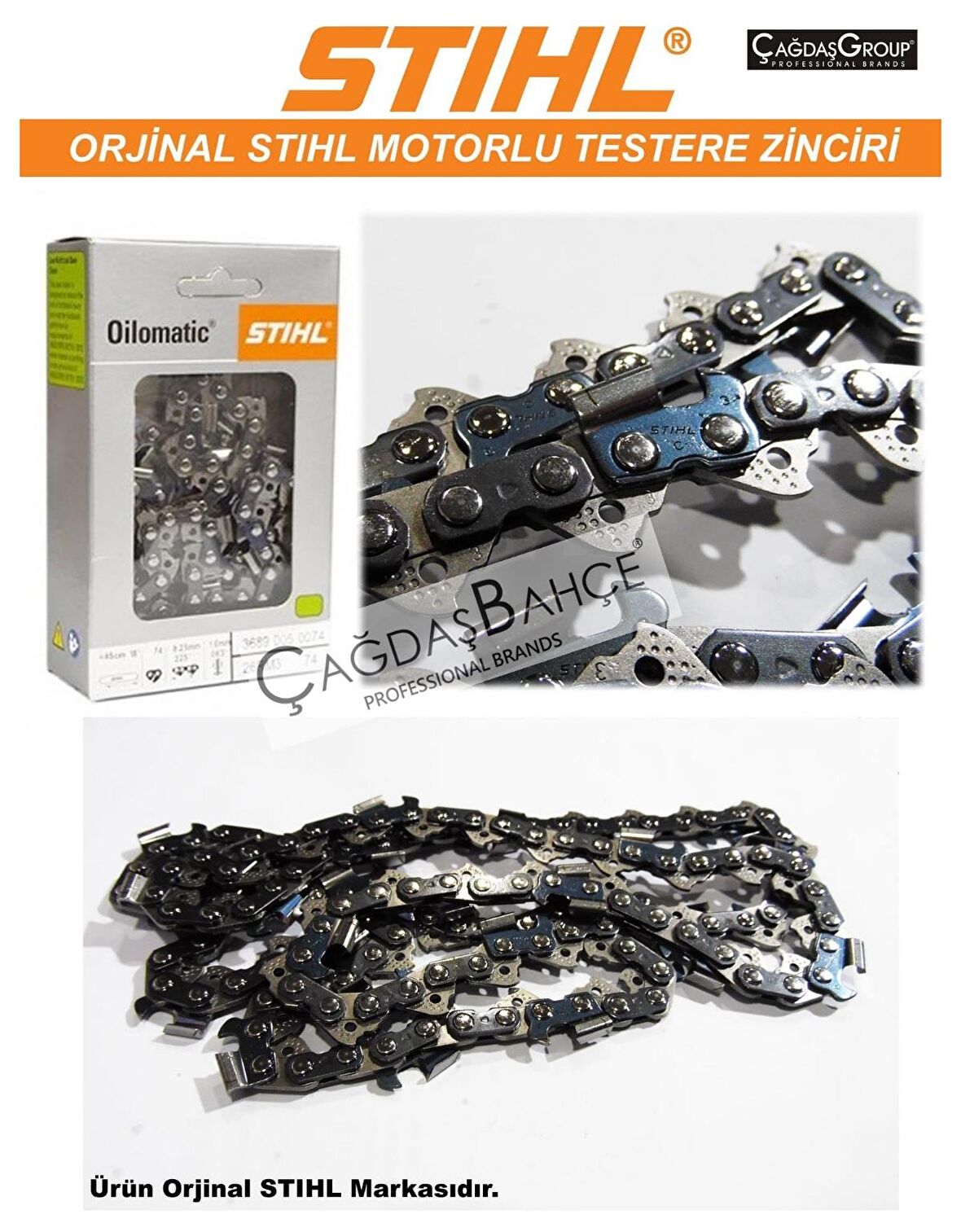 STİHL MS250 MOTORLU TESTERE - AĞAÇ MOTORU ZİNCİRİ - 3/25- 34 DİŞ