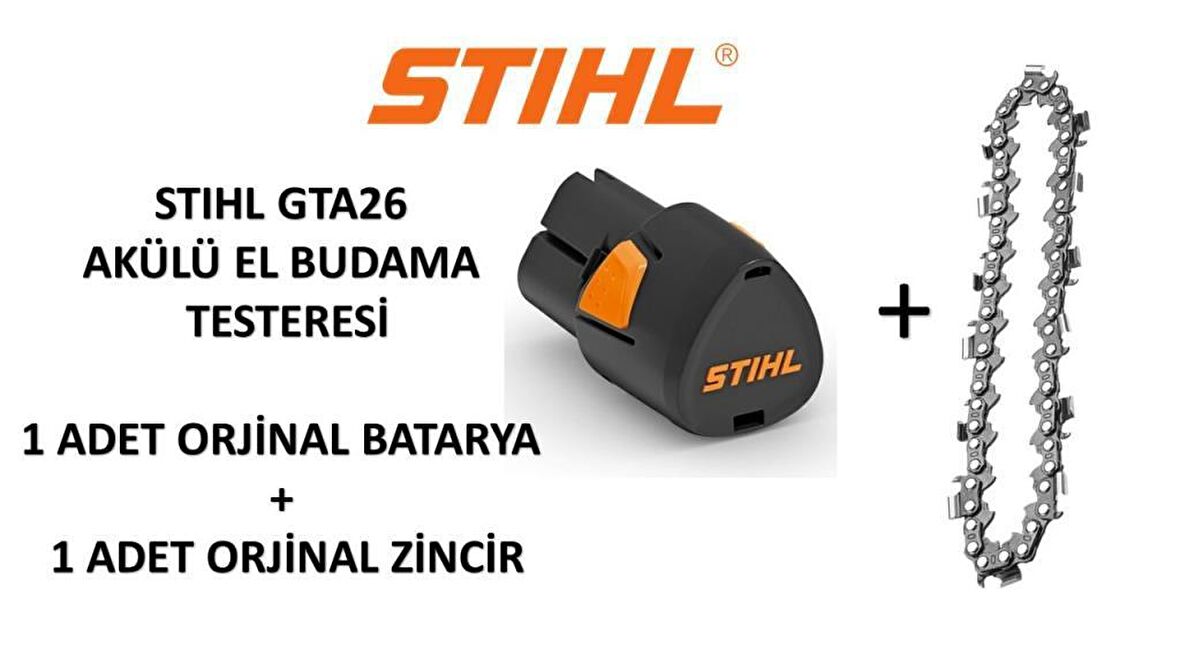Stihl GTA26  Yedek Batarya ve Zincir Seti 