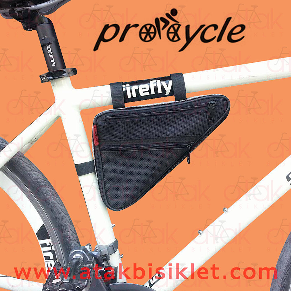 Procycle Üçgen Kadro Bisiklet Çantası 2 Göz