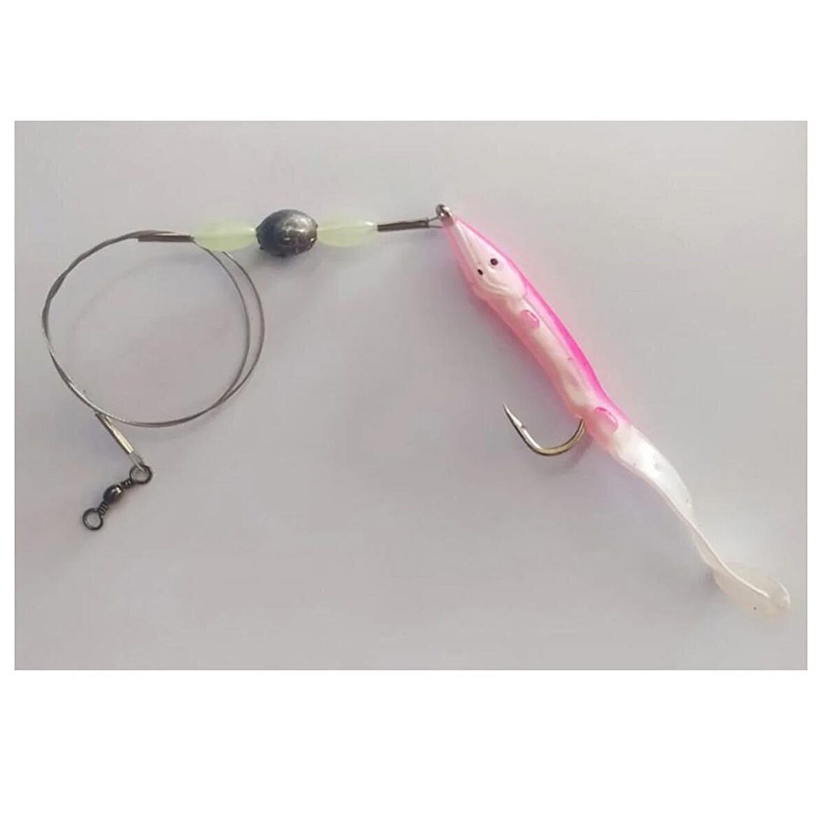 Levrek Lüfer Avcısı (3 ADET) Çelik Telli Silikon Balık Pembe 11 Cm