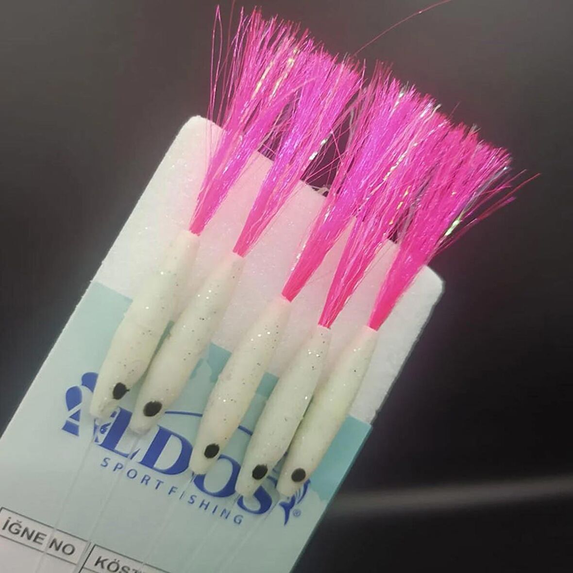 Silikonlu Çapari (3 Adet) Çinekop, Palamut Çaparisi, Şeffaf Pembe Tüylü
