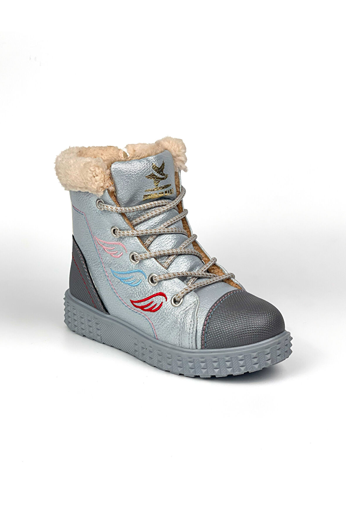 Kız Çocuk Gümüş İçi Kürklü Termo Taban Suya Soğuğa Dayanıklı Günlük Rahat Bot