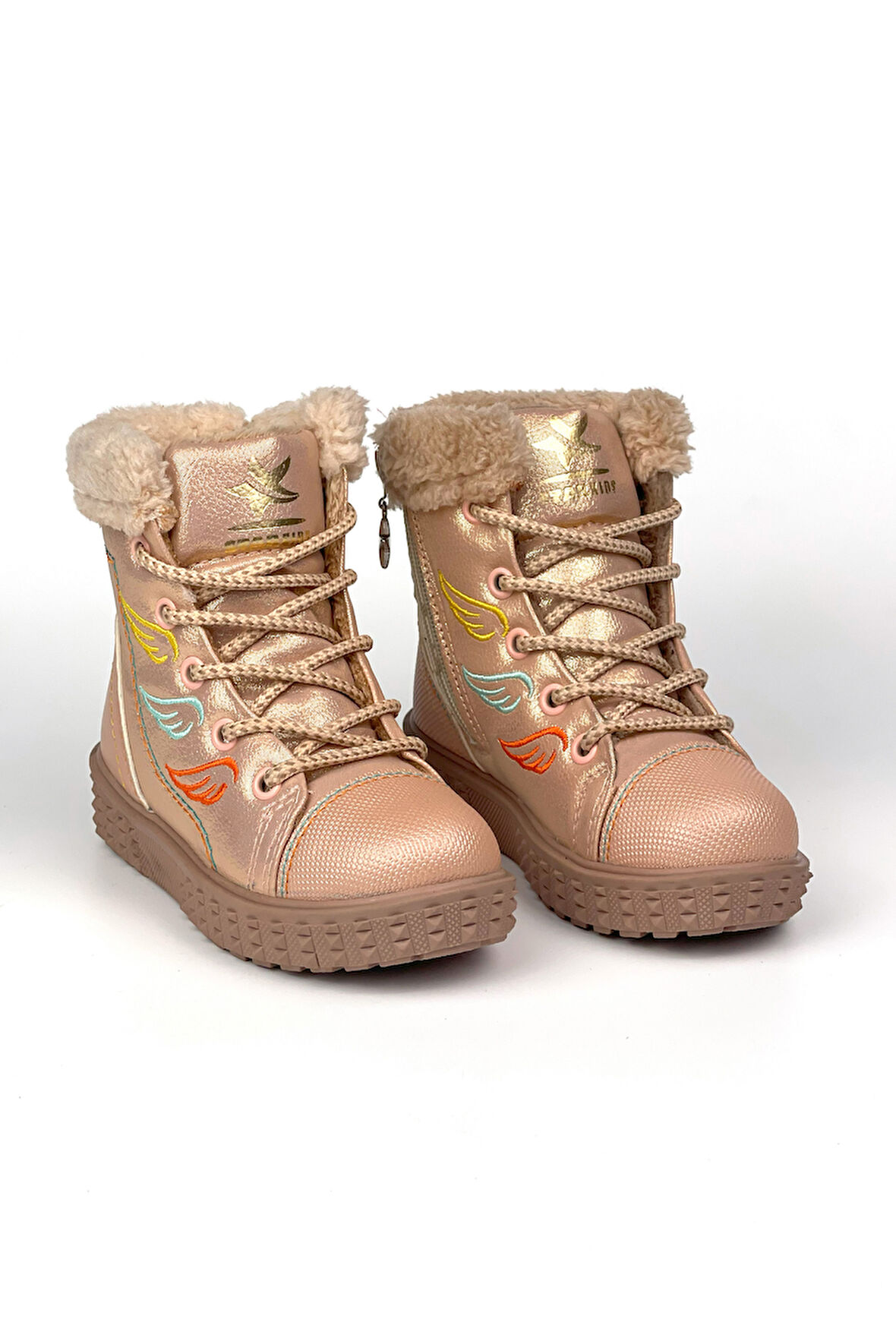 Kız Çocuk Pudra İçi Kürklü Termo Taban Suya Soğuğa Dayanıklı Günlük Rahat Bot