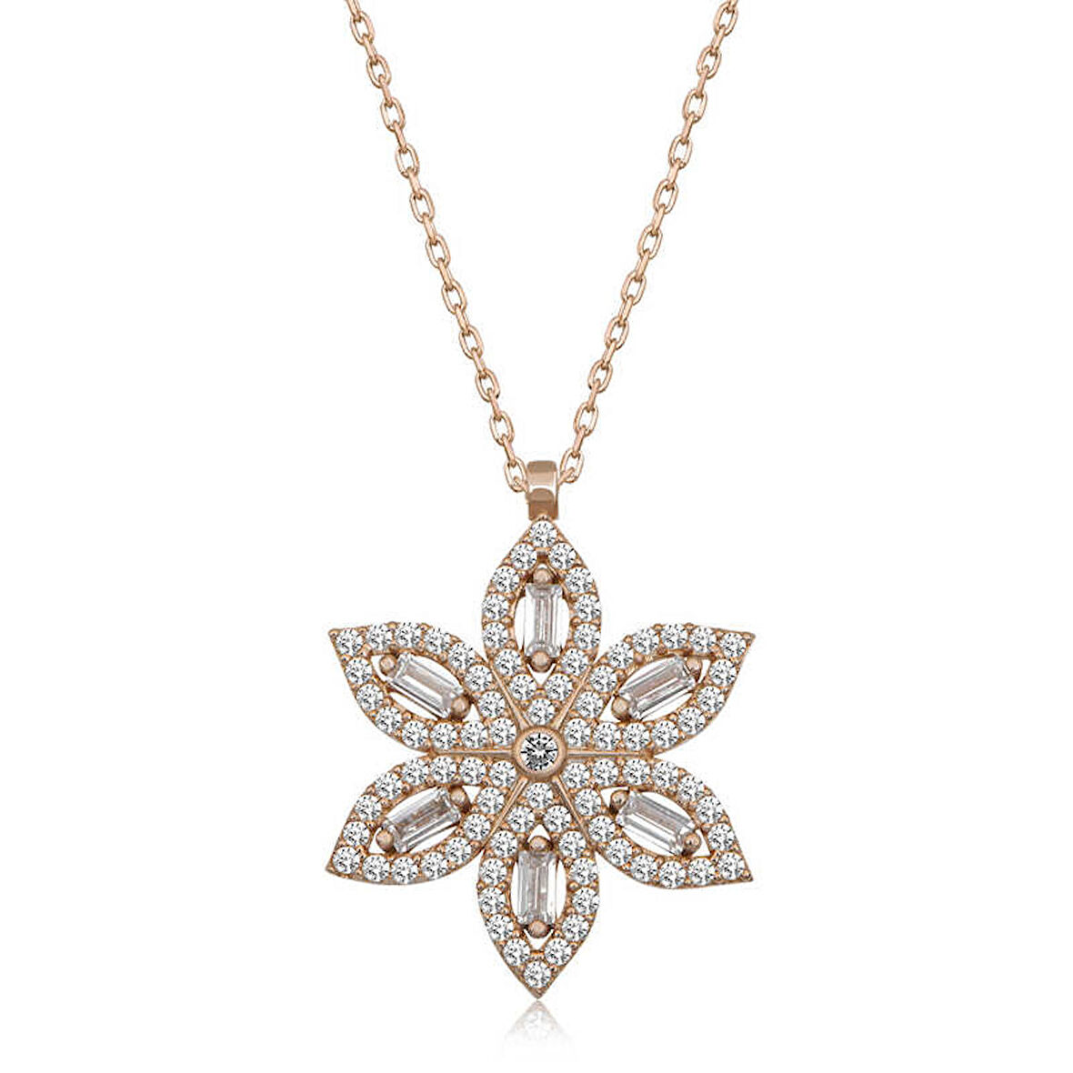 STİLLOVE Gümüş Rose Nergiz Çiçeği Kadın Kolye