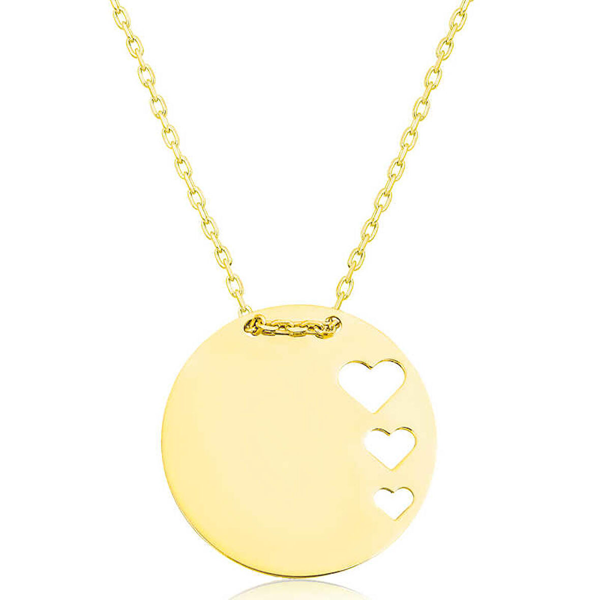 STİLLOVE Gümüş Gold Çember Kalp Kadın Kolye