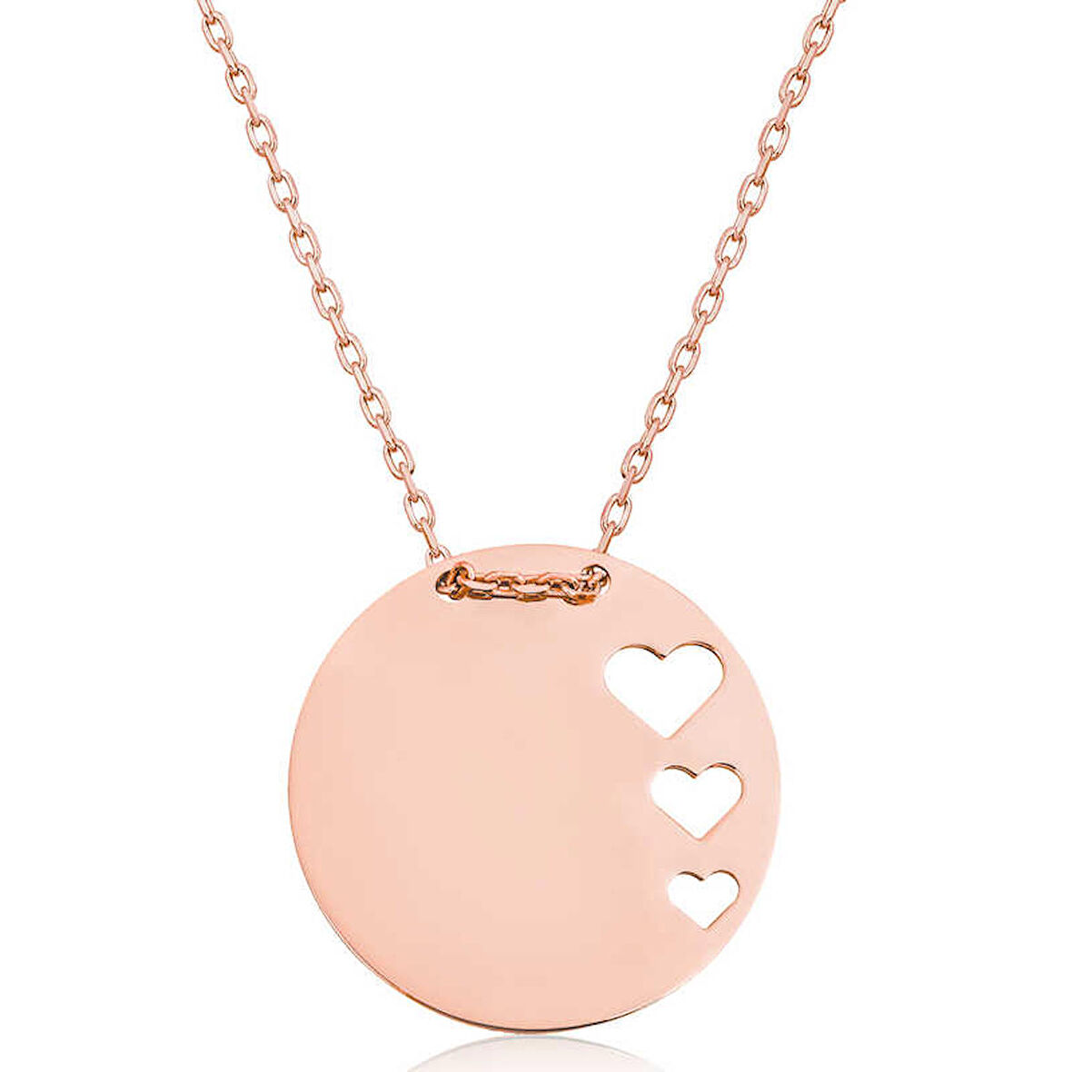 STİLLOVE Gümüş Rose Çember Kalp Kadın Kolye