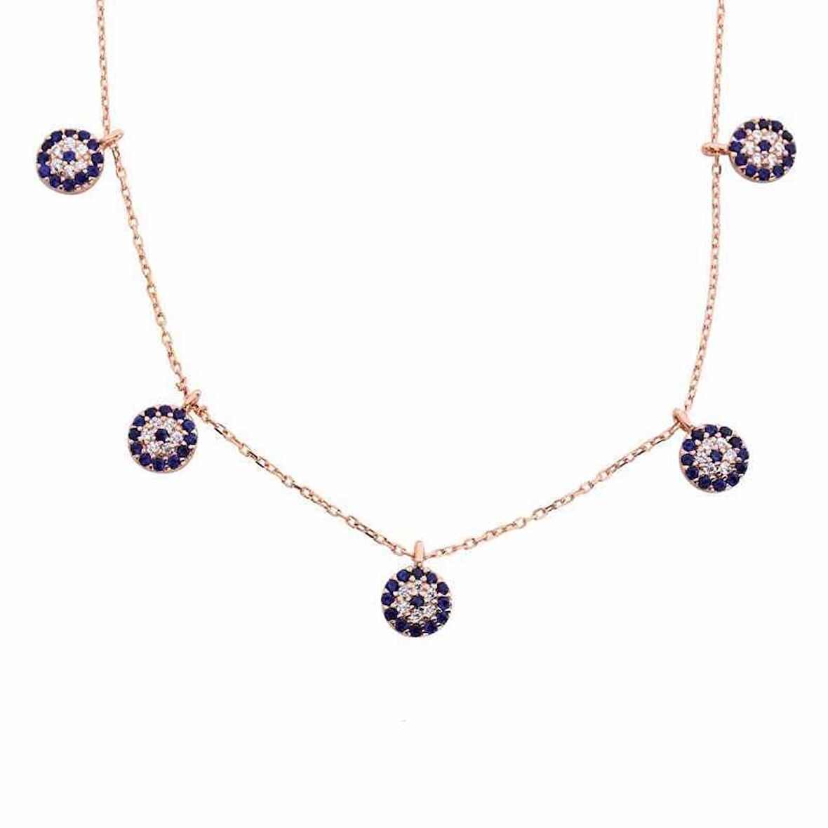 STİLLOVE Gümüş Rose Nazarlı Şans Kadın Kolye