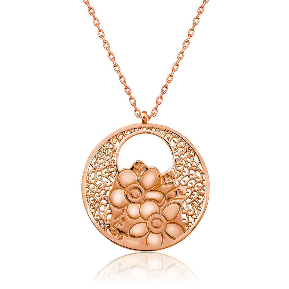 STİLLOVE Gümüş Rose Yaşam Çiçeği Kolye