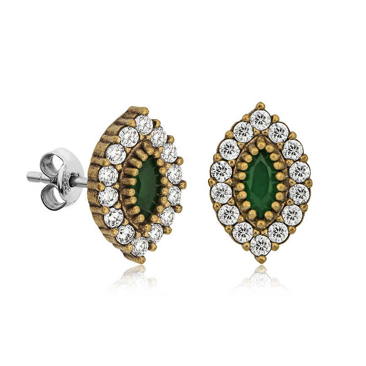 STİLLOVE Gümüş Otantik Mekik Çivili Kadın Küpe