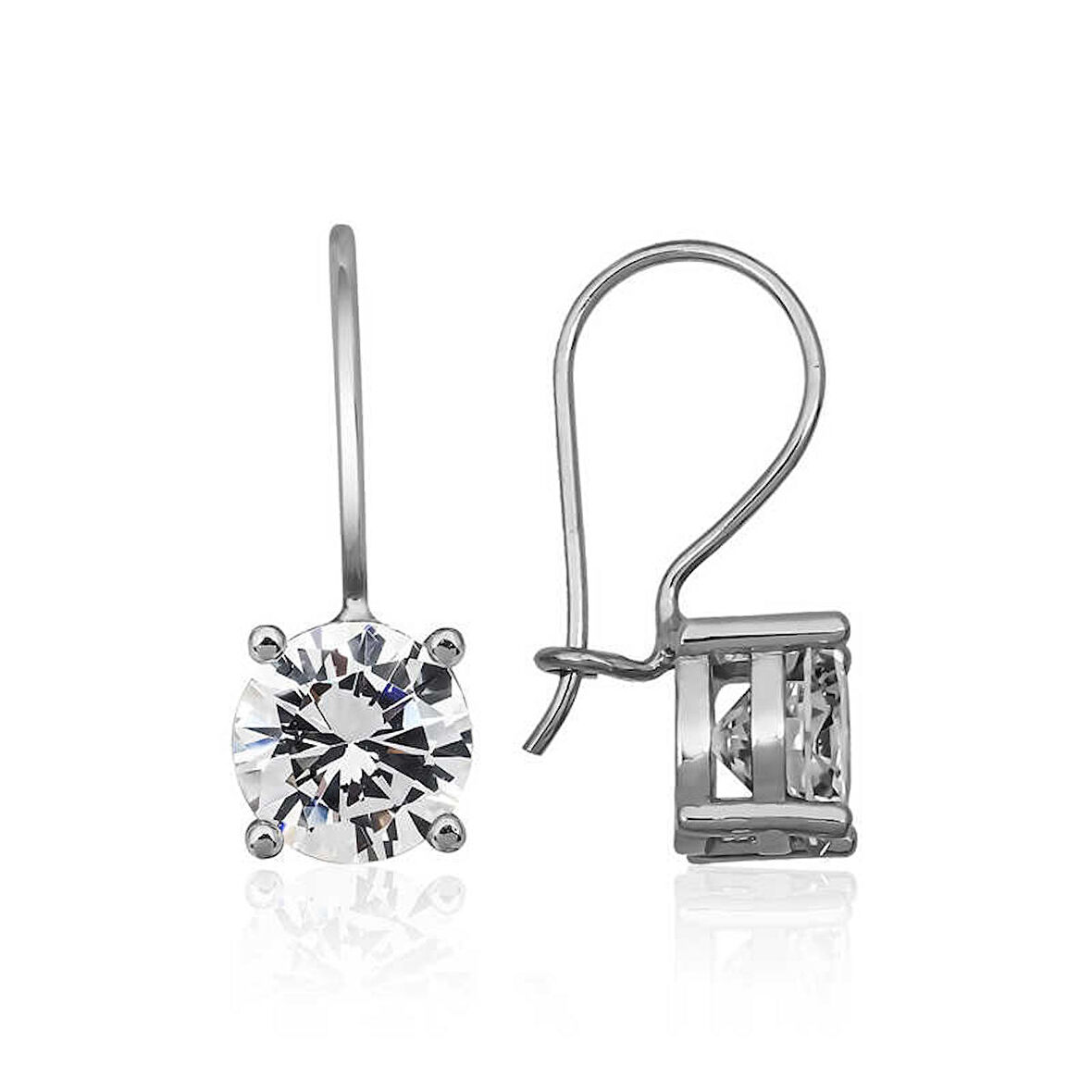 STİLLOVE ​Gümüş Sallantılı Tek Taş Küpe