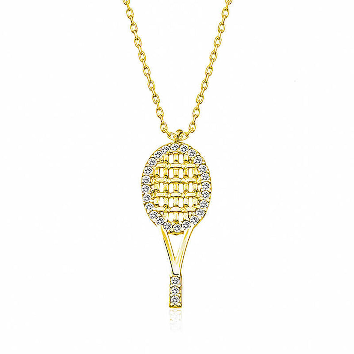 STİLLOVE Gümüş Tenis Raketi Kadın Kolye