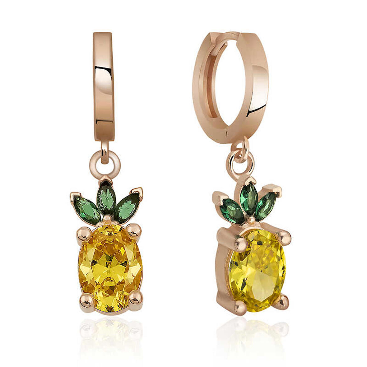 STİLLOVE Gümüş Ananas Figür Meyve Küpe