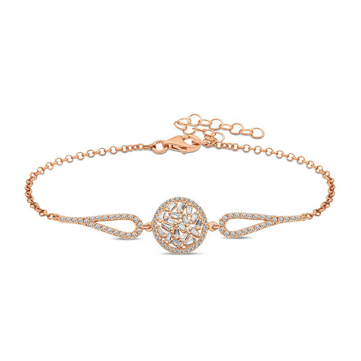 STİLLOVE Gümüş Rose Baget Taşlı Bileklik