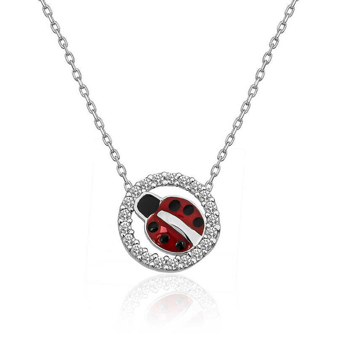 STİLLOVE ​Gümüş Uğur Böceği Bayan Kolye