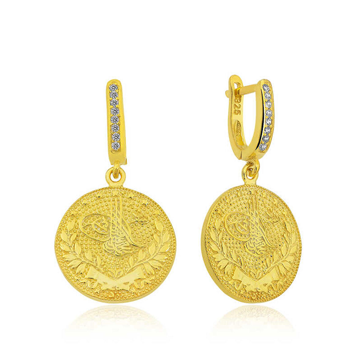 STİLLOVE Gümüş Reşat Detaylı Mengeçli Küpe