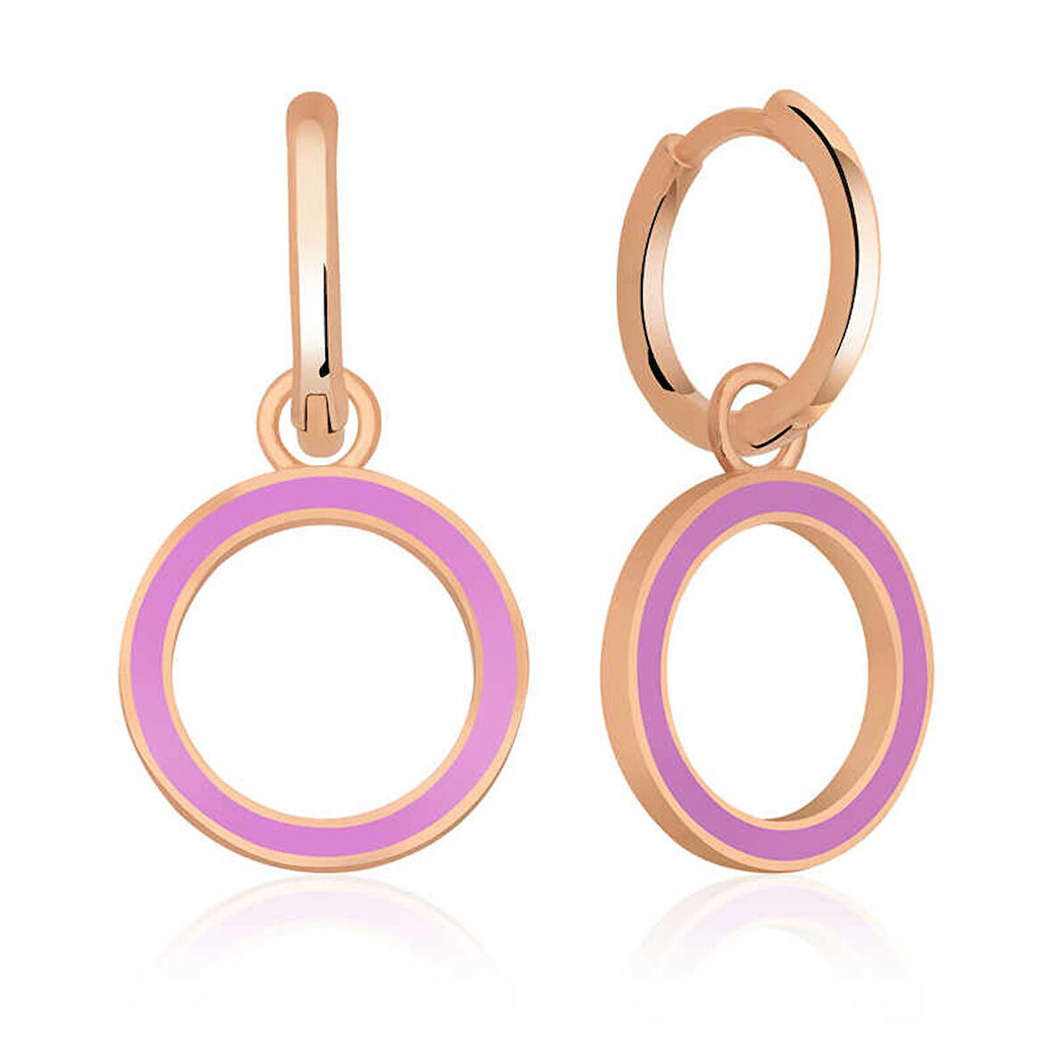 STİLLOVE Gümüş Fosforlu Lila Oval Küpe