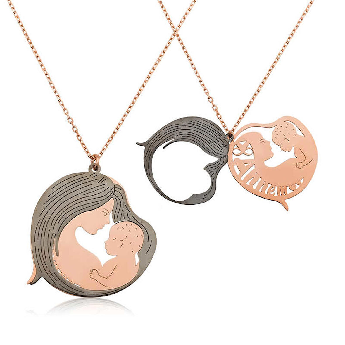 STİLLOVE Gümüş Anne ve Bebek Kolye