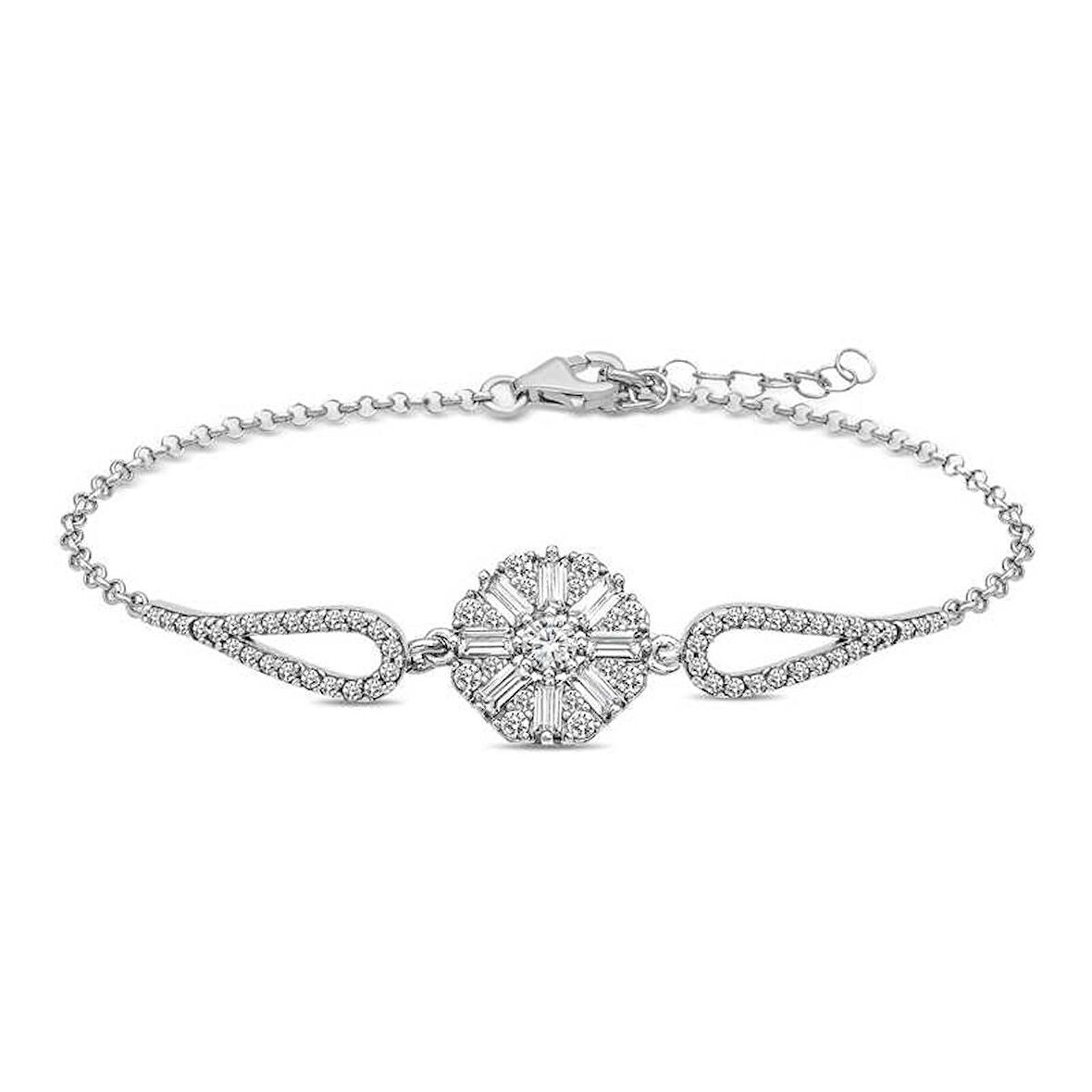 STİLLOVE ​Gümüş Baget Taşlı Bileklik