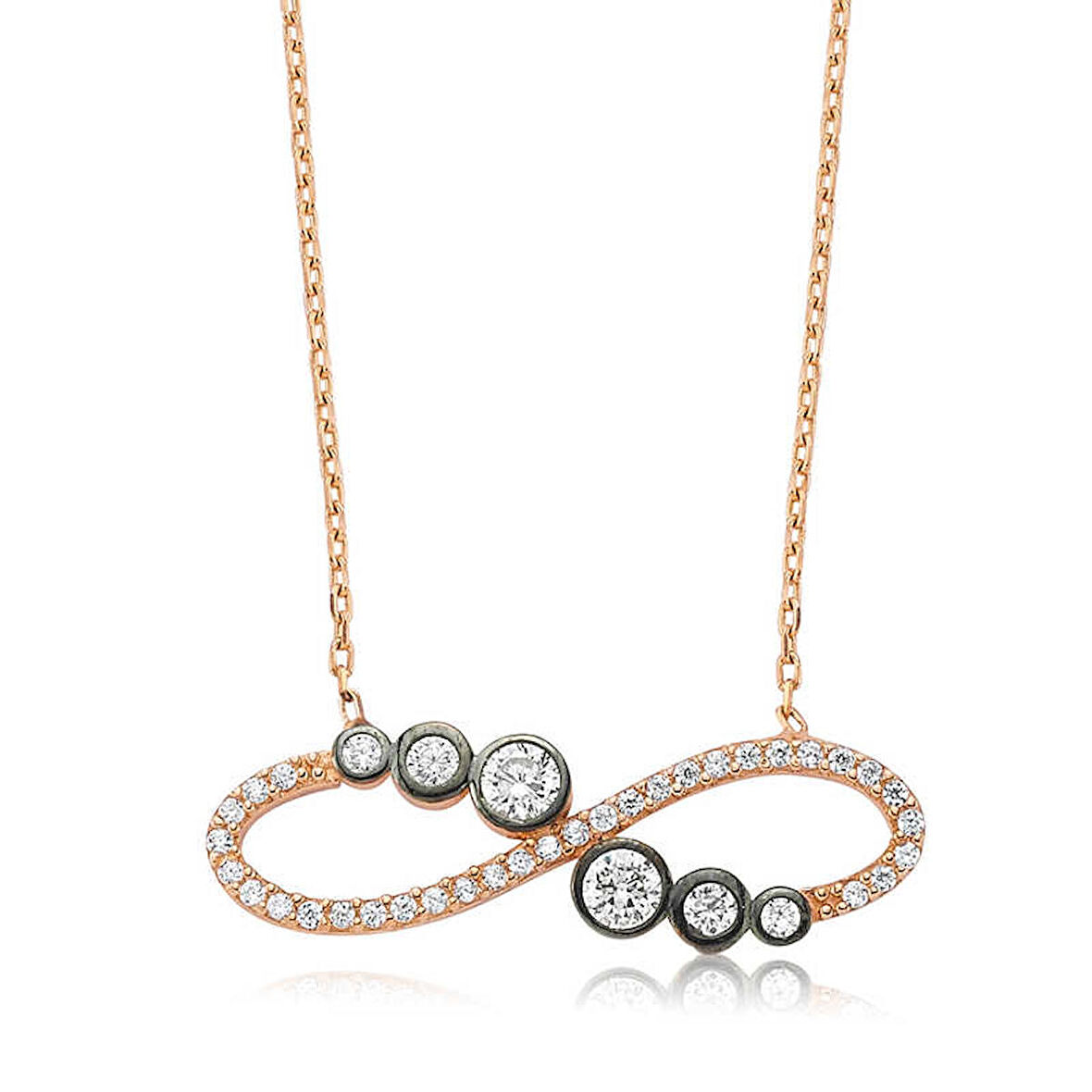 STİLLOVE Gümüş Su Yolu Sonsuzluk Kadın Kolye