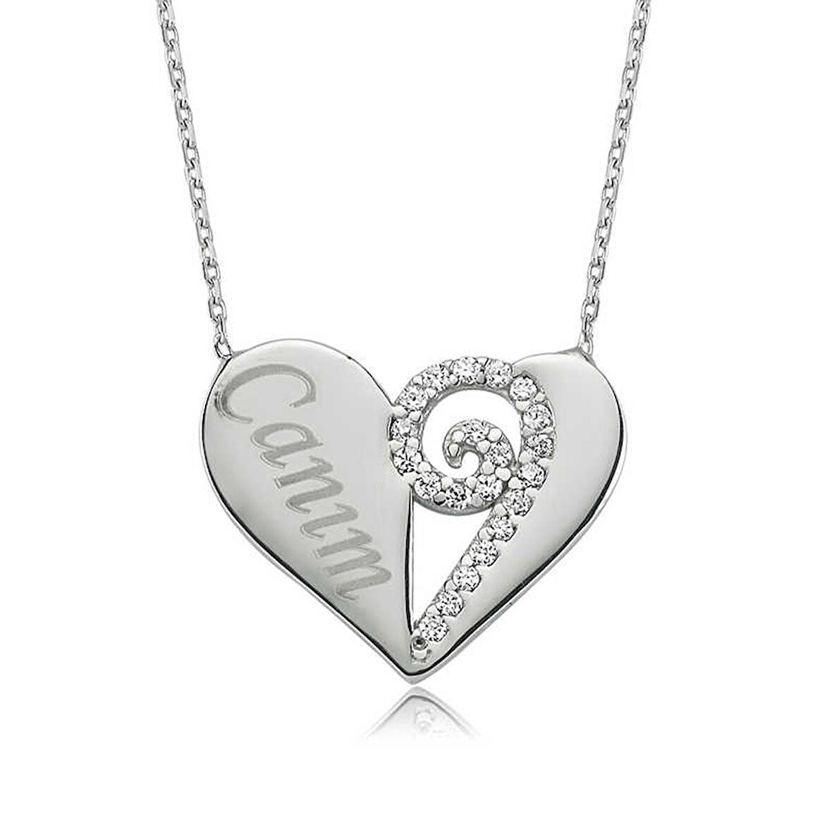 STİLLOVE Gümüş Canım Kalp Bayan Kolye