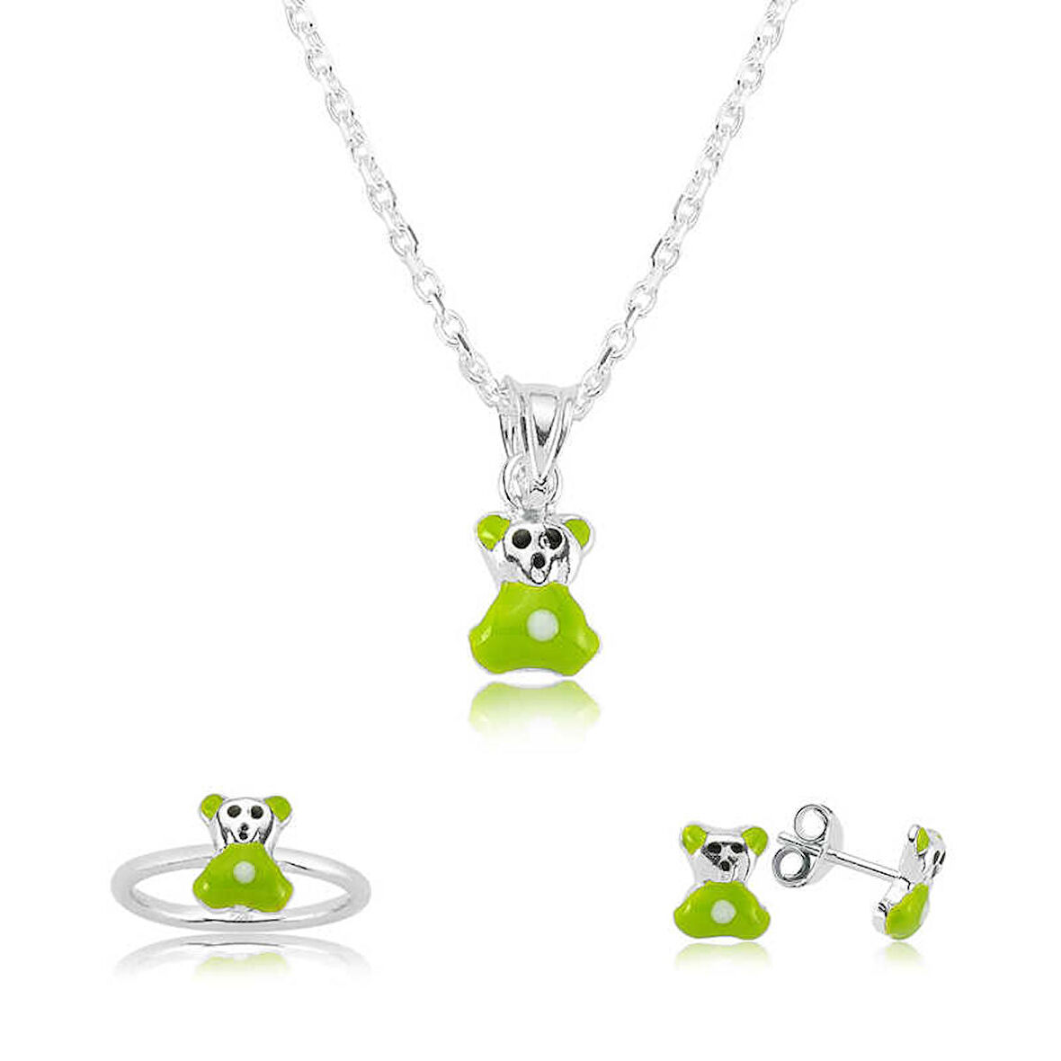 STİLLOVE Gümüş Yeşil Ayıcık Çocuk Set