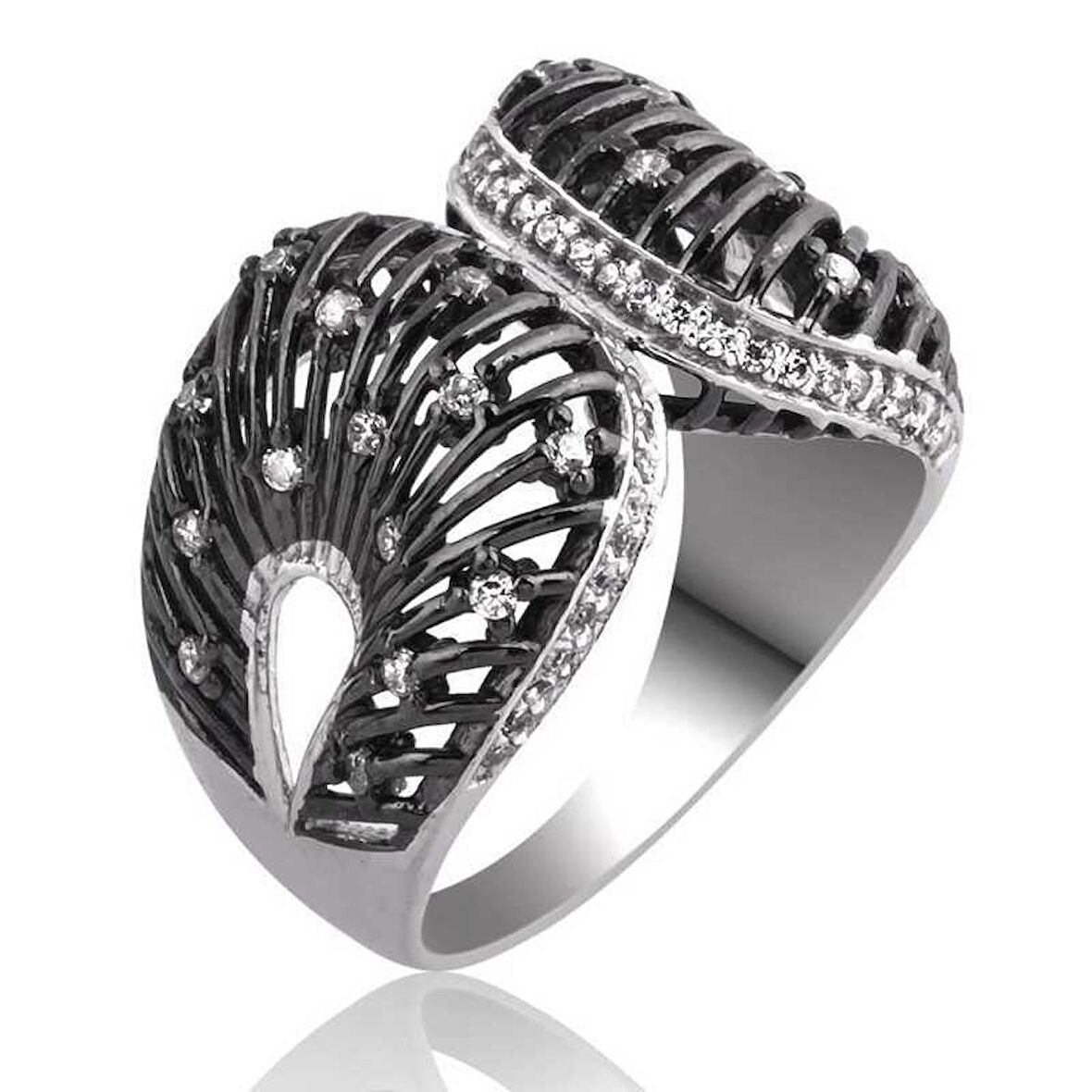 STİLLOVE Gümüş Beyaz Taşlı Kadın Yüzük