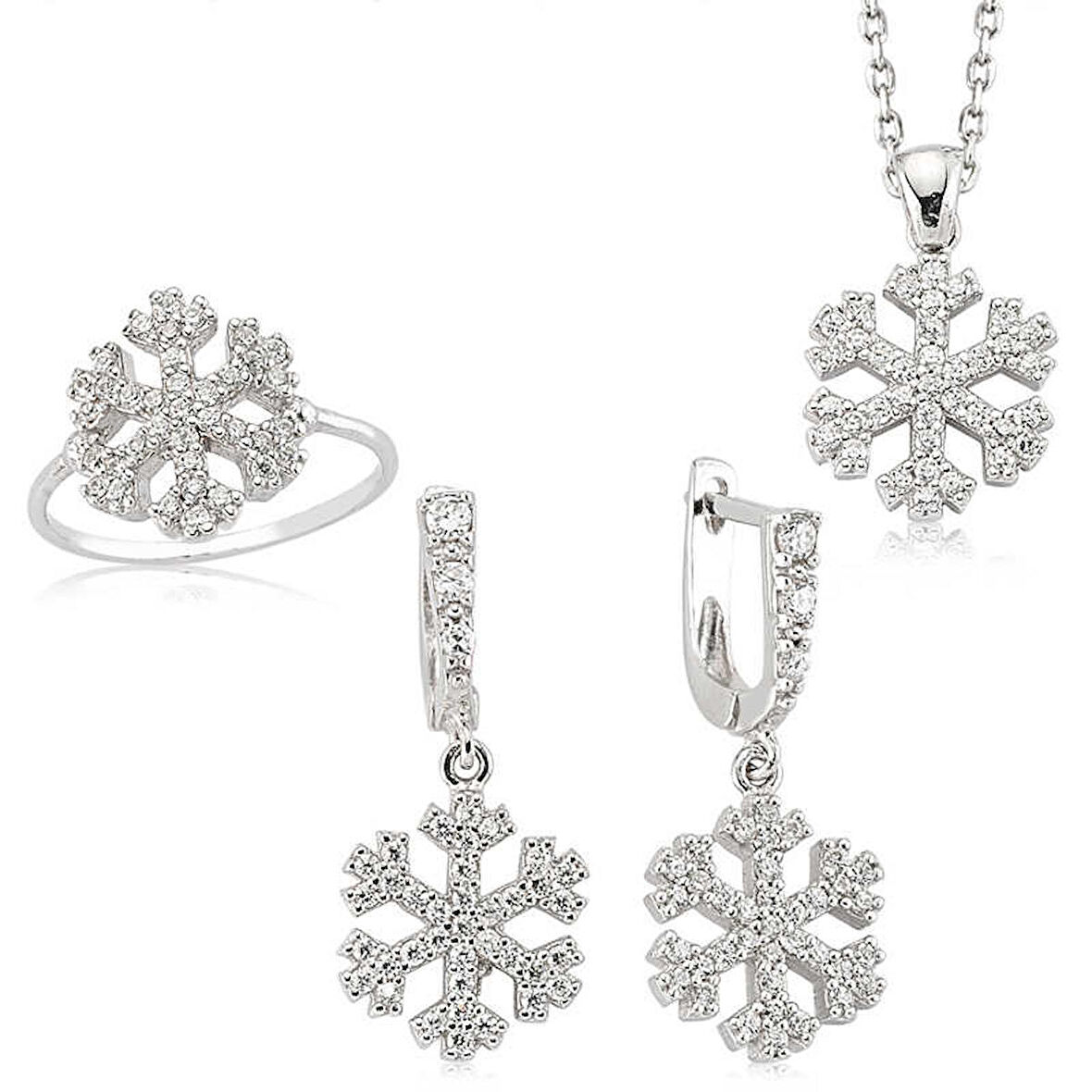 STİLLOVE Gümüş Kar Tanesi Bayan Set