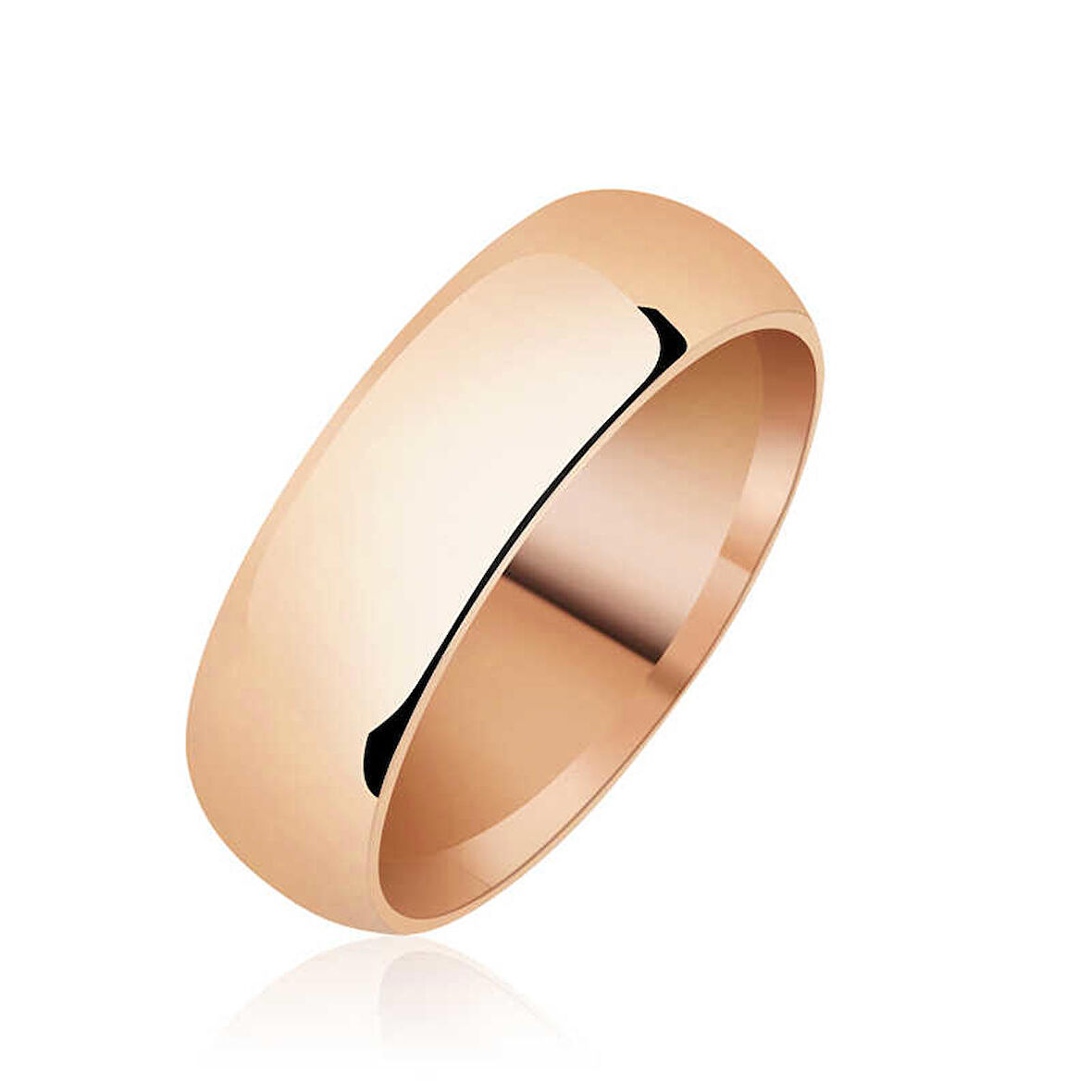 STİLLOVE 6 mm Düz Bombeli Rose Gümüş Alyans