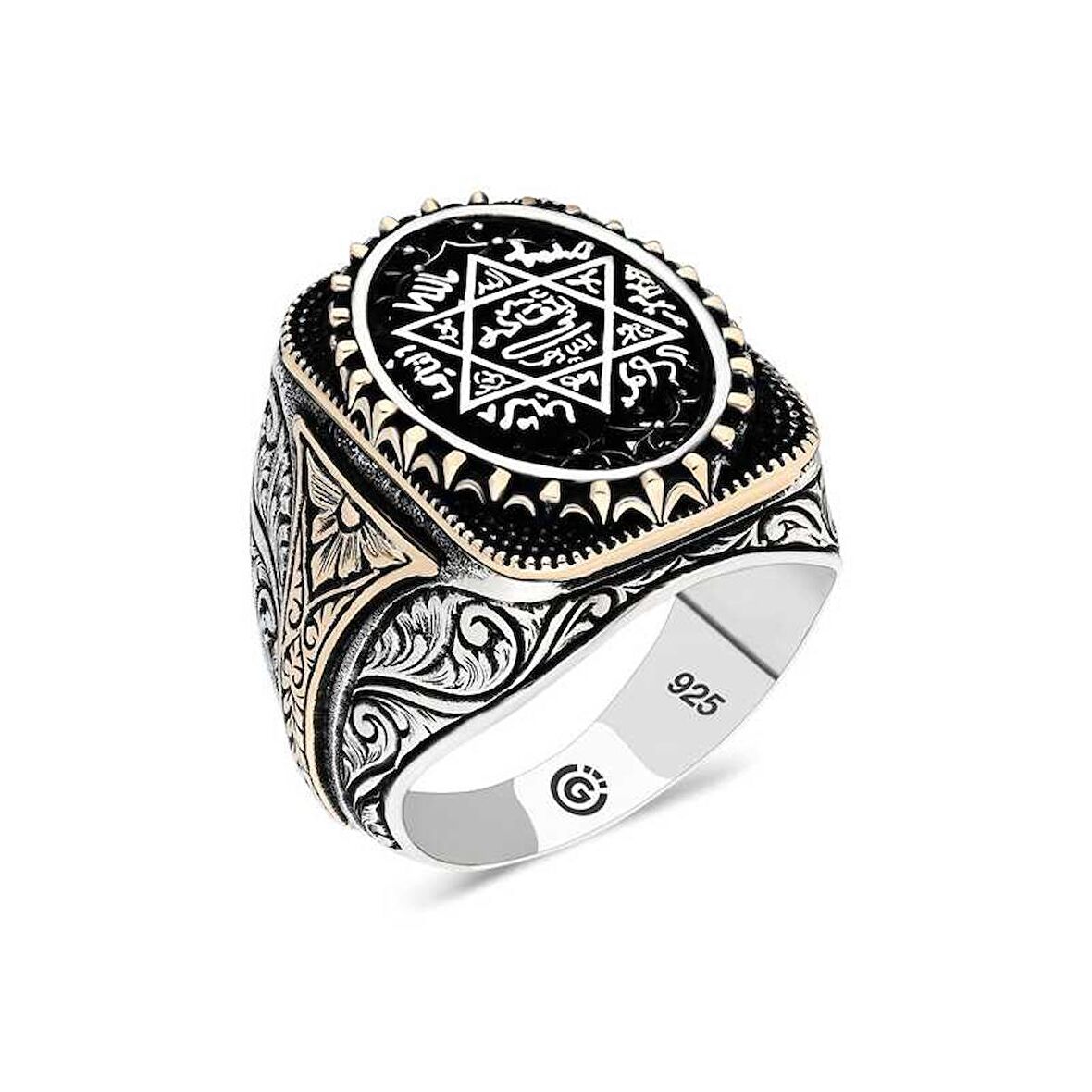 STİLLOVE Gümüş Süleyman Mührü Oval Erkek Yüzük