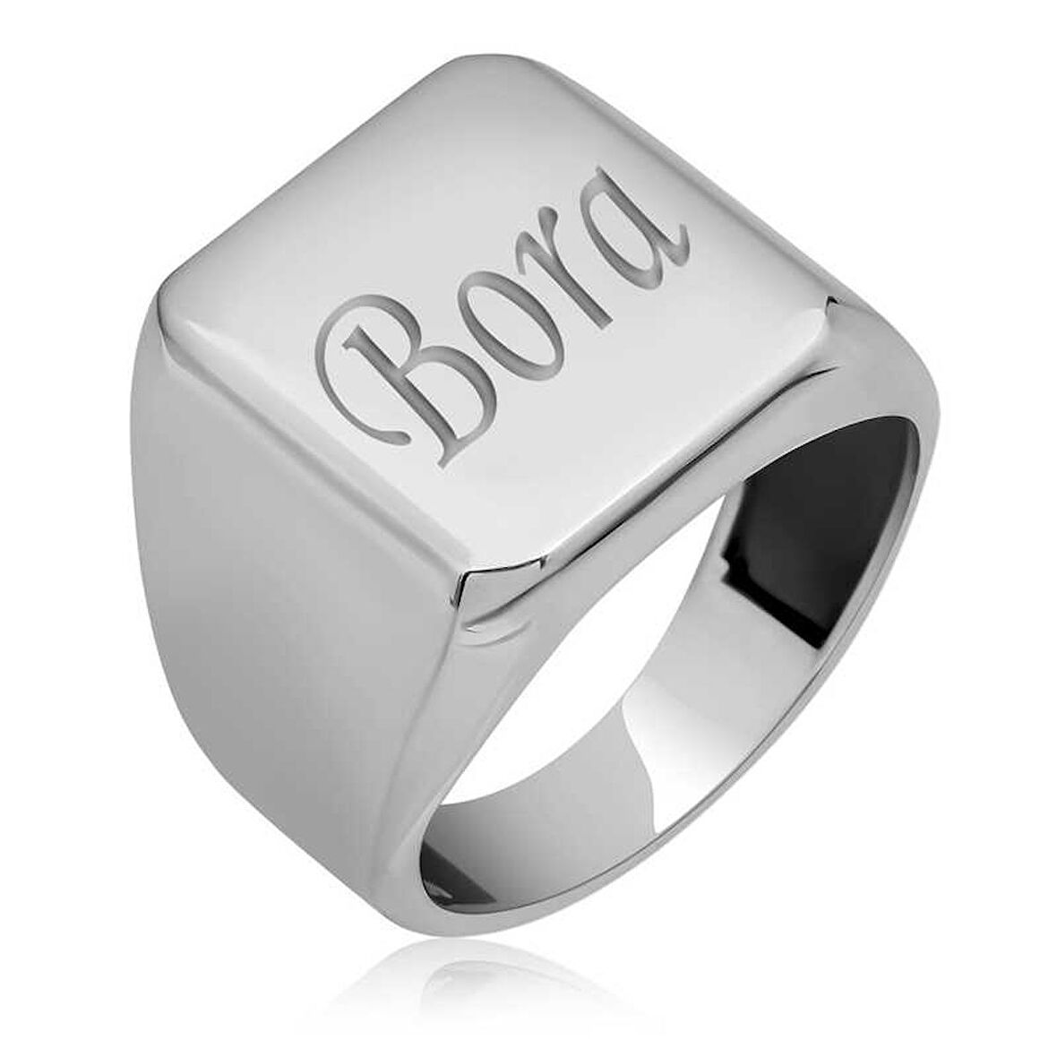 STİLLOVE Gümüş Kişiye Özel Kare Erkek Yüzük