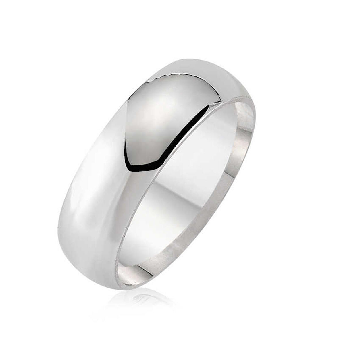STİLLOVE Düz Bombeli Gümüş Alyans - 6 mm