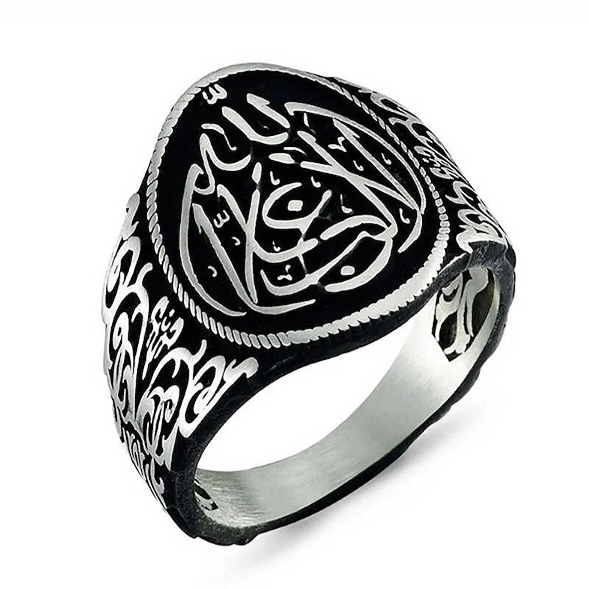 STİLLOVE Gümüş La Galiba İllallah Yazılı Gümüş Erkek Yüzük