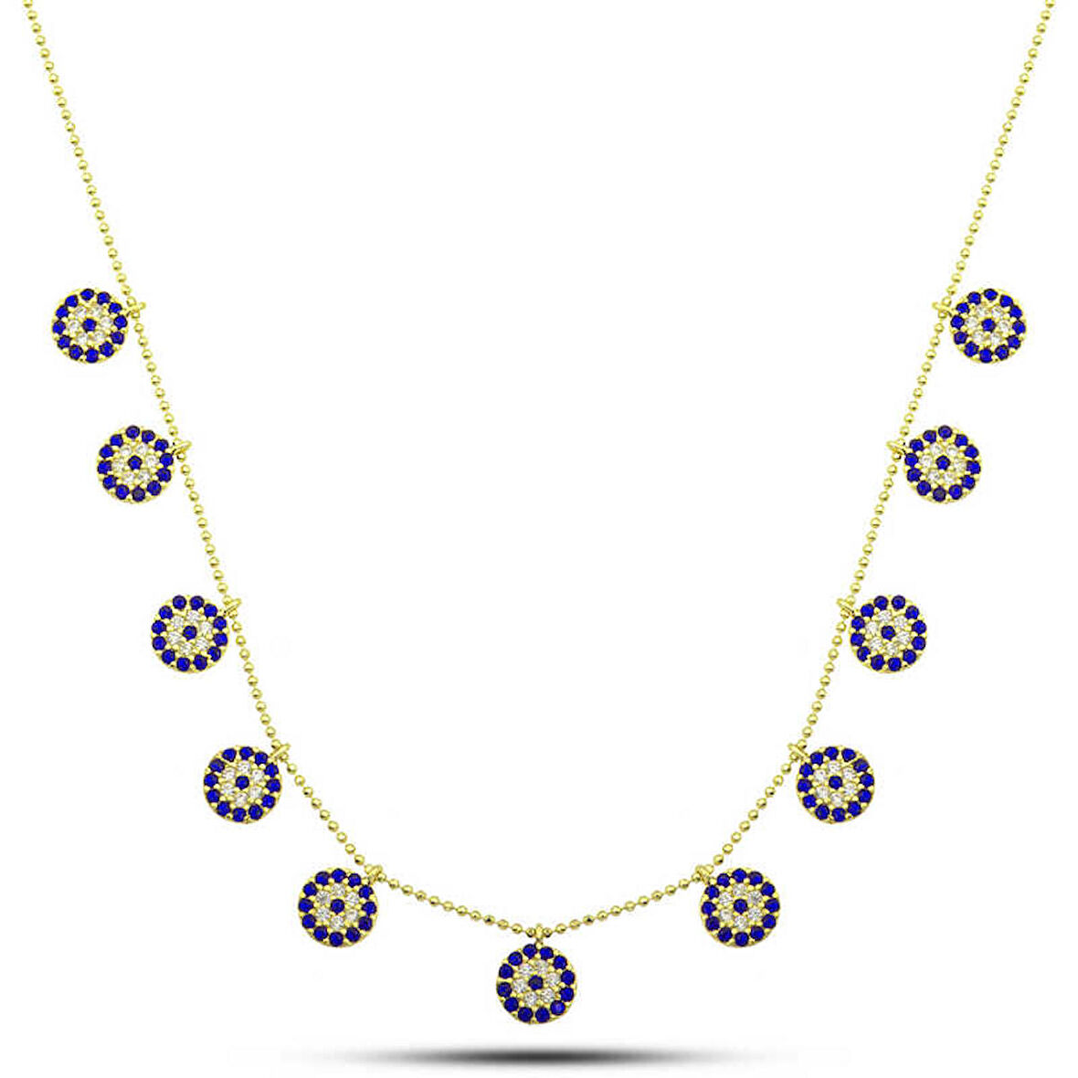 STİLLOVE Gümüş Gold Nazarlı Şans Kadın Kolye