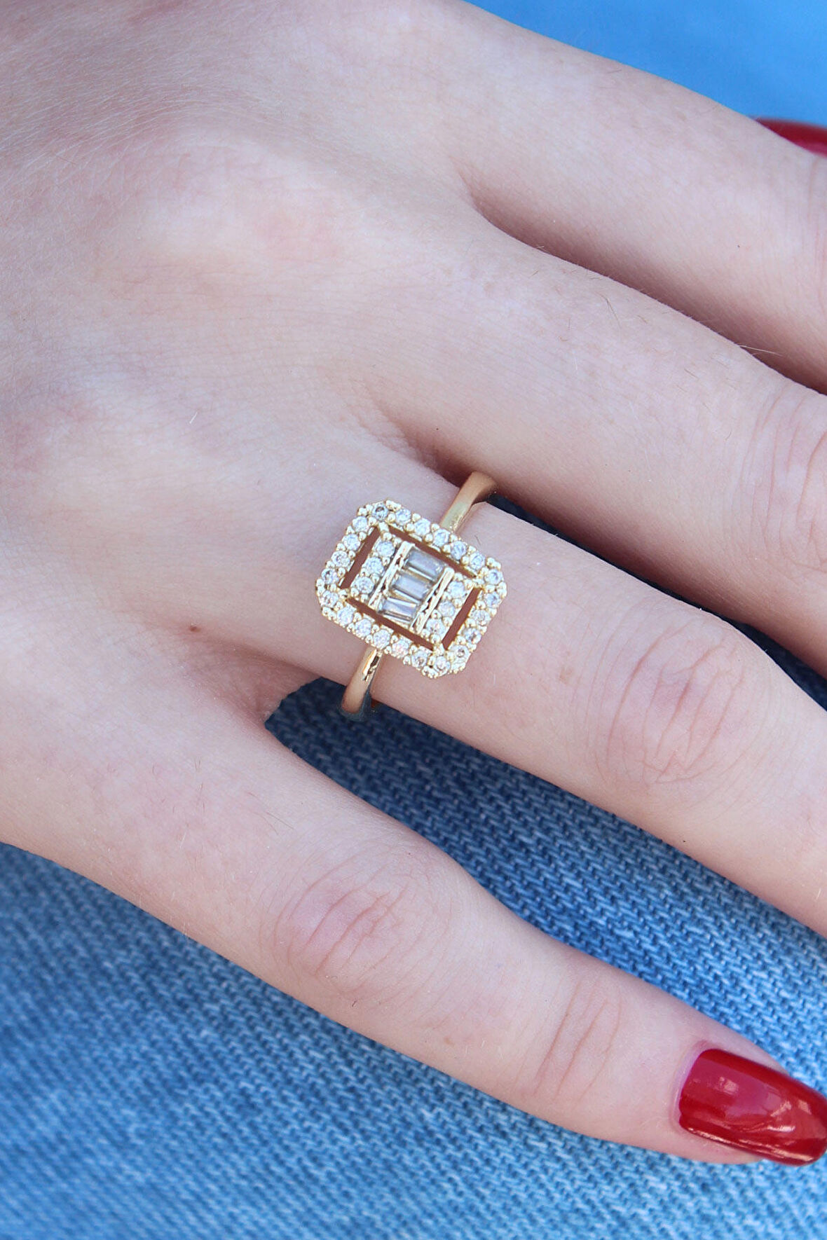 STİLLOVE Gold Renk Baget Zirkon Taşlı Kadın Bileklik