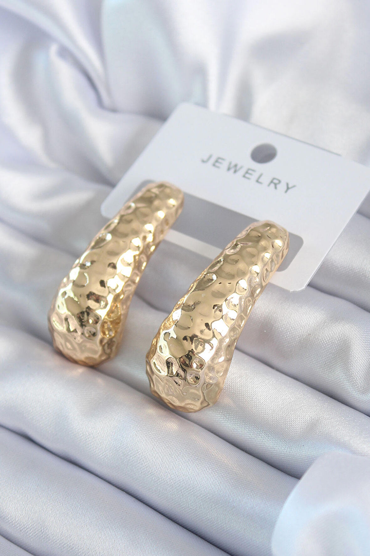 STİLLOVE Gold Renk İşleme Detay Pirinç Kadın Küpe