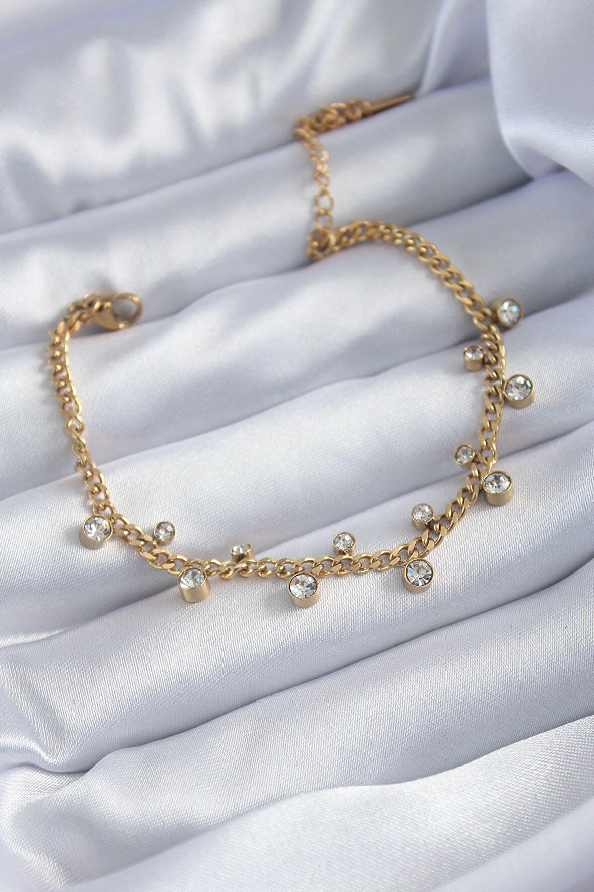 STİLLOVE 316L Çelik Gold Renk Burgu Zincir Model Kadın Bileklik