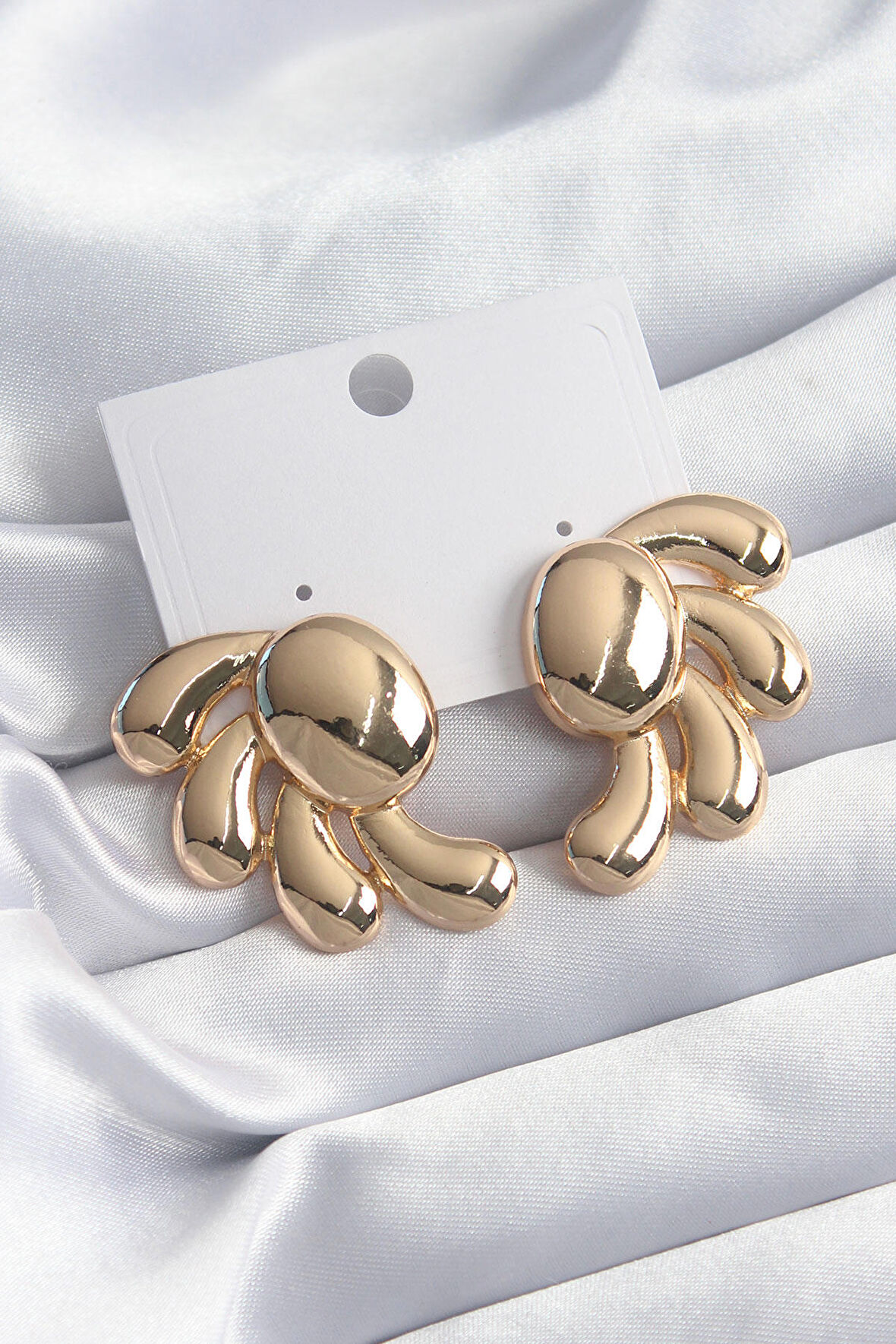 STİLLOVE Pirinç Gold Renk Kadın Küpe