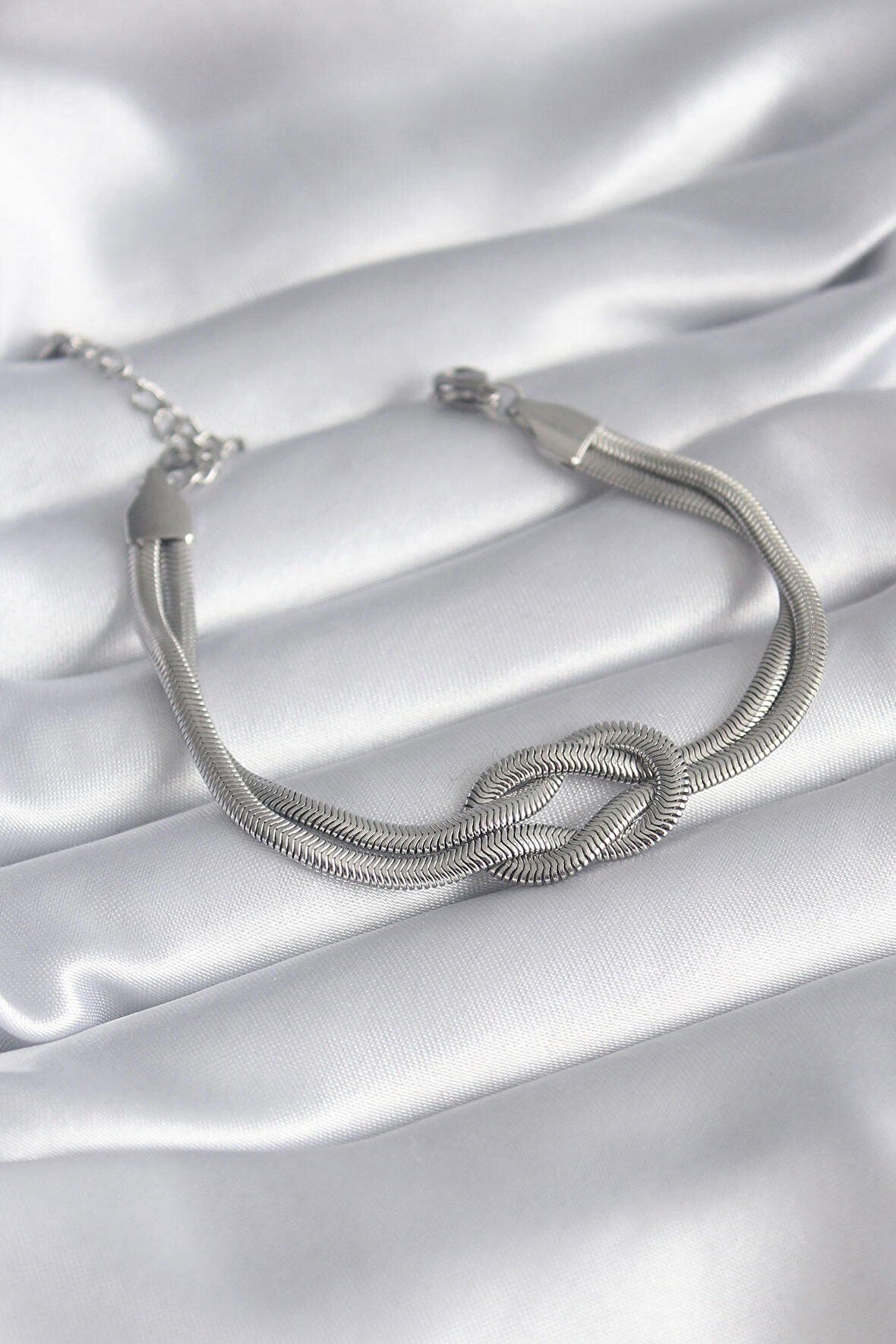 STİLLOVE 316L Çelik Çelik Gold Renk İtalyan Zincir Düğüm Model Kadın Bileklik