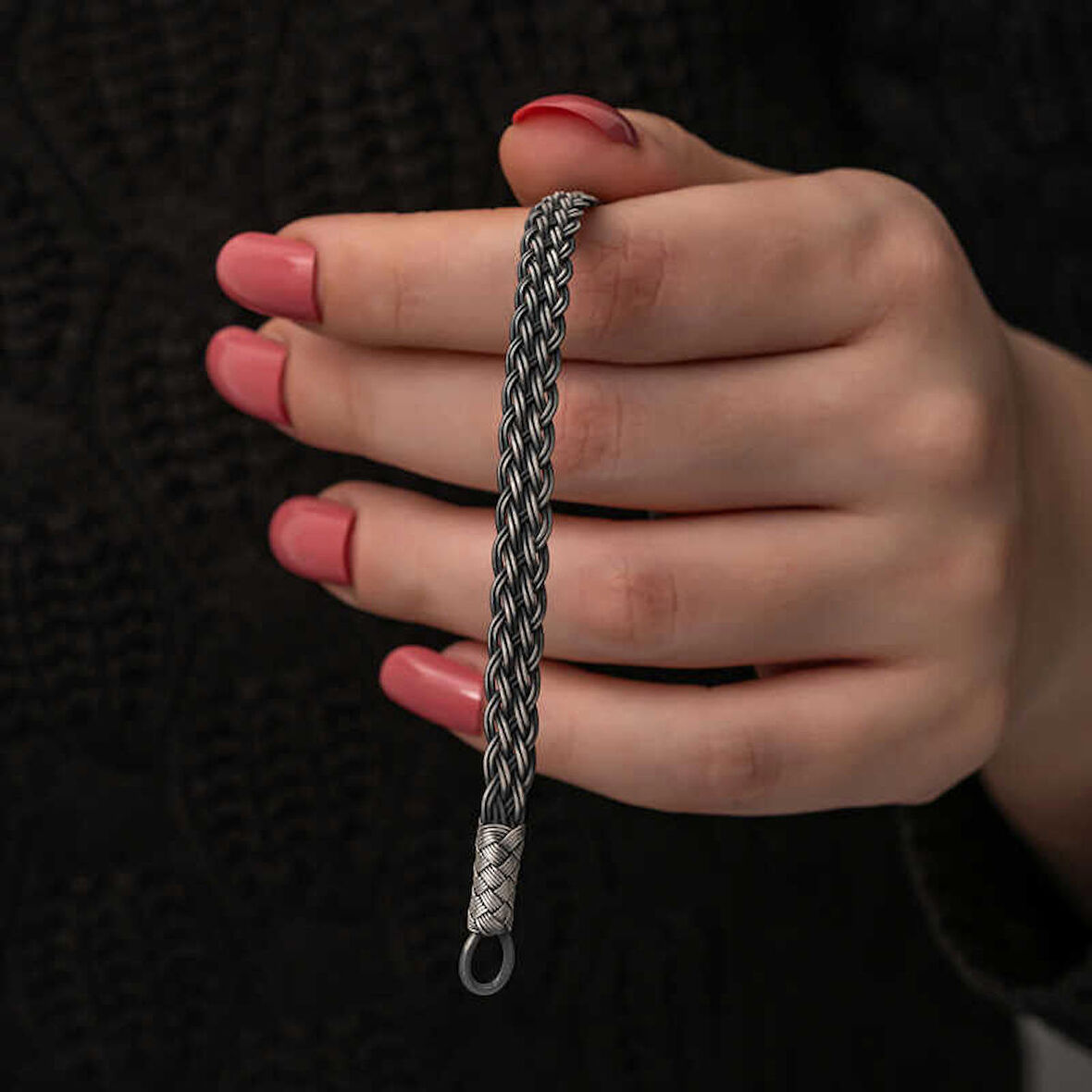 STİLLOVE Gümüş Kazaziye Örgü Bileklik